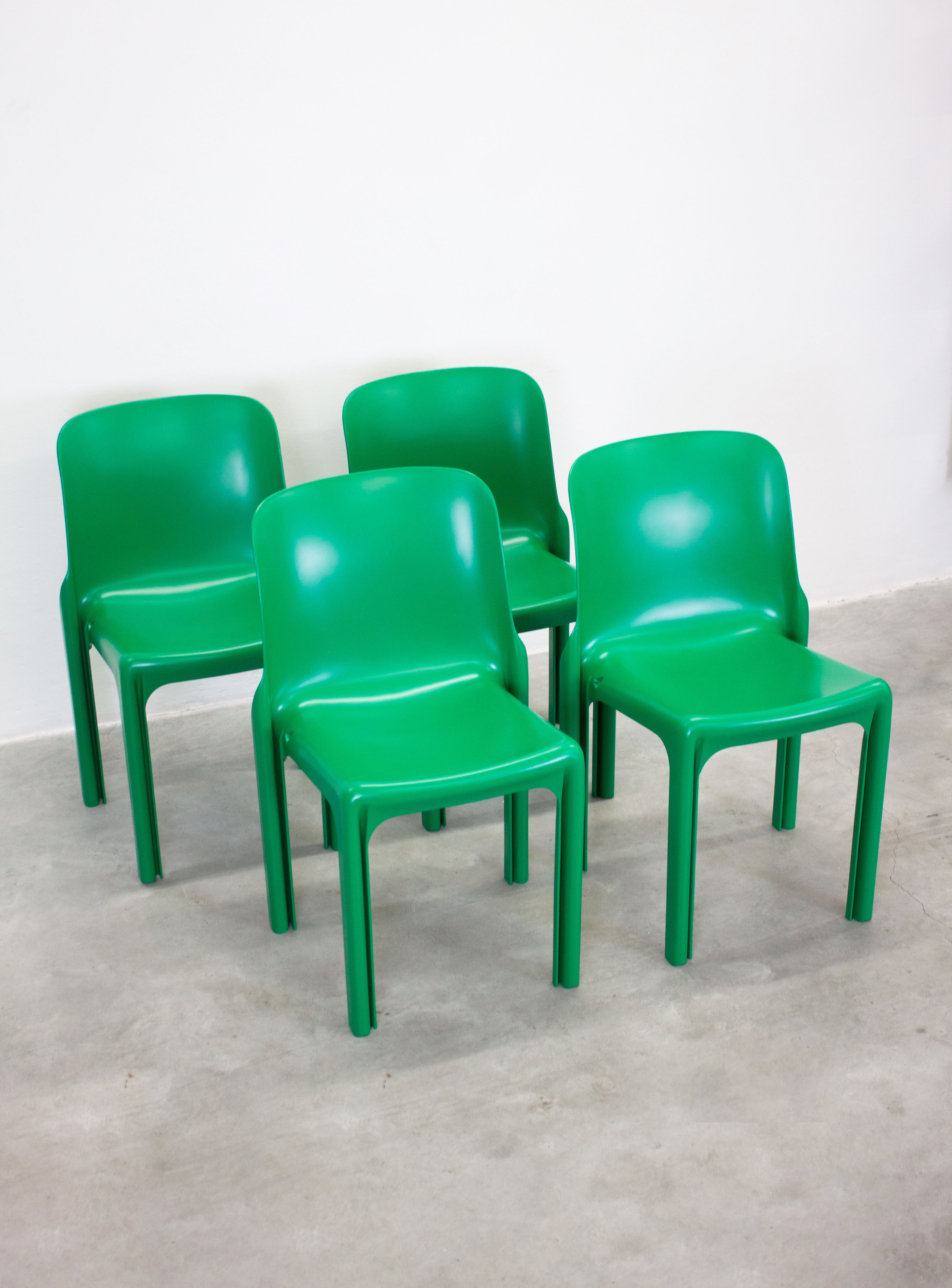 Artemide Selene Dining Chair by Vico Magistretti (Green