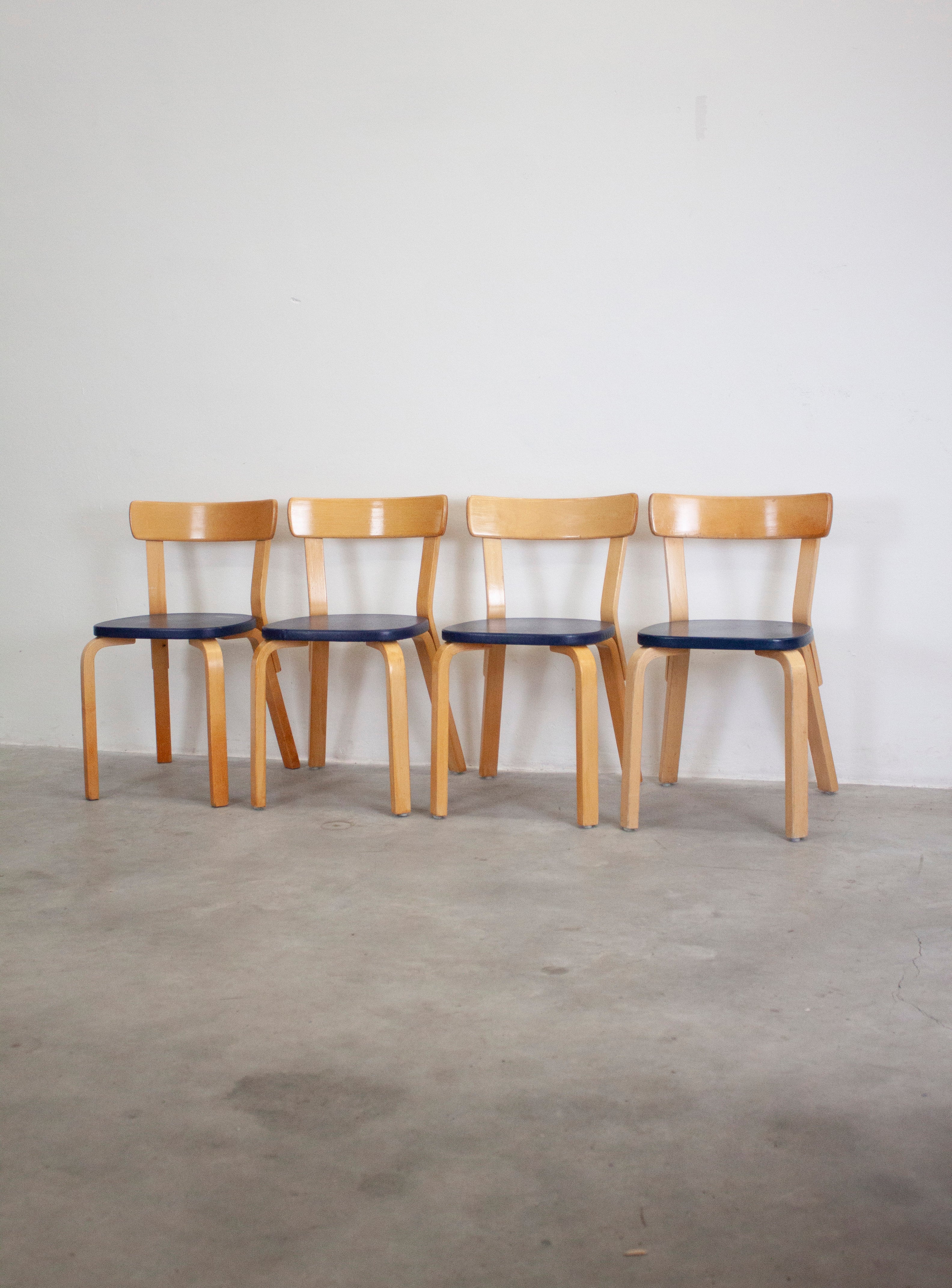 Artek Model 69 Chairs by Alvar Aalto (Blue) – JUKI AMSTERDAM