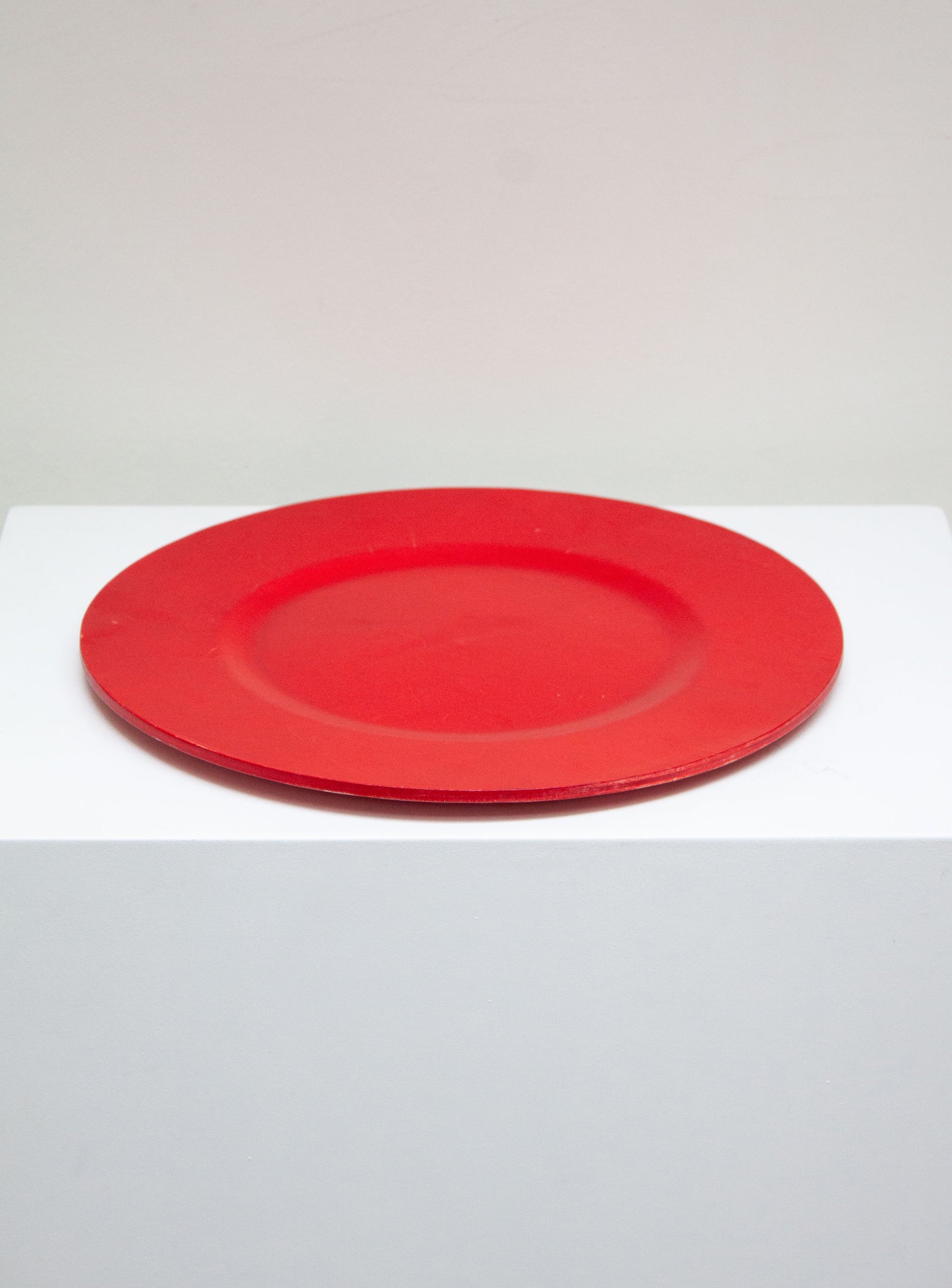 AB Åry Nybro Sweden Wooden Plate by Astrid Sampe (Red)