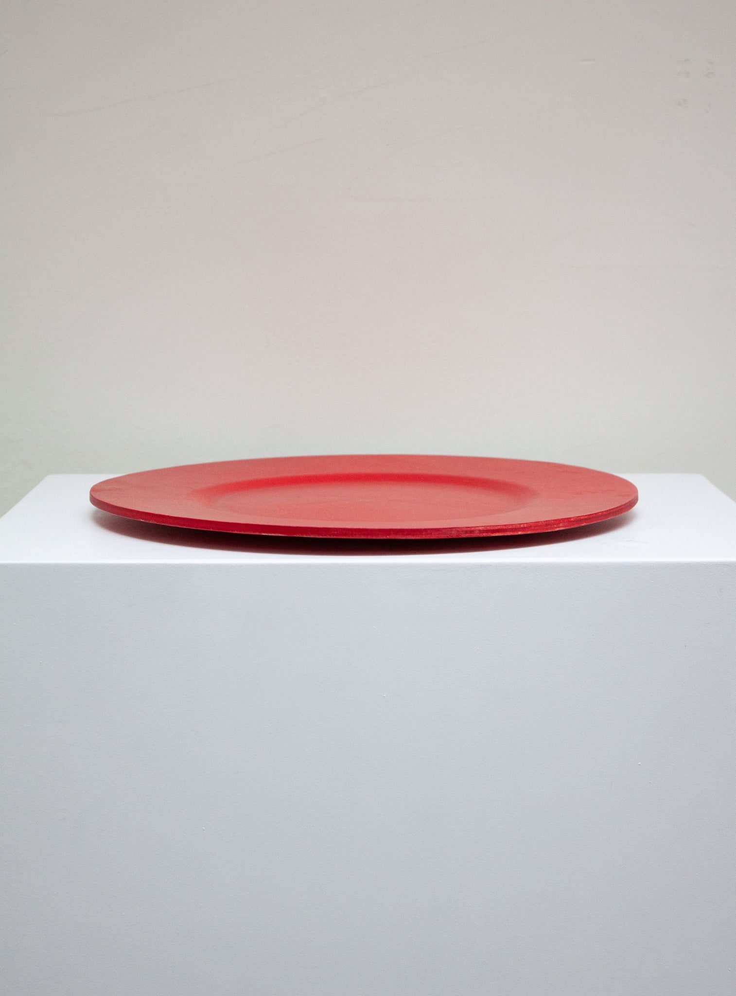 AB Åry Nybro Sweden Wooden Plate by Astrid Sampe (Red)