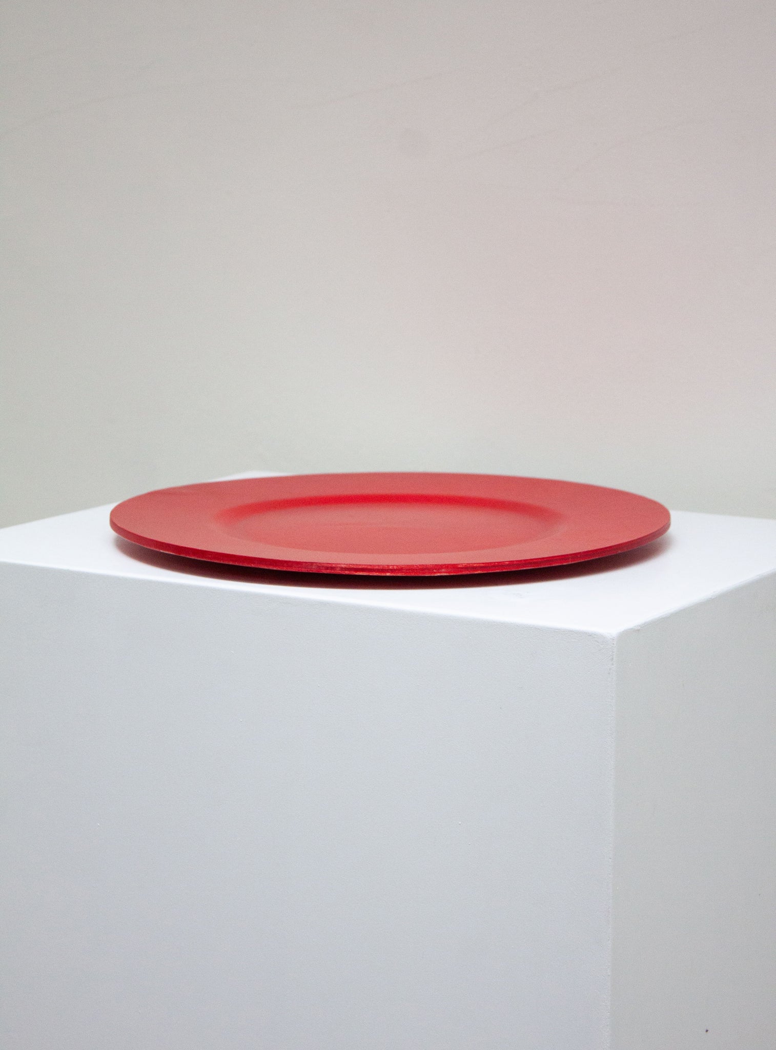 AB Åry Nybro Sweden Wooden Plate by Astrid Sampe (Red)