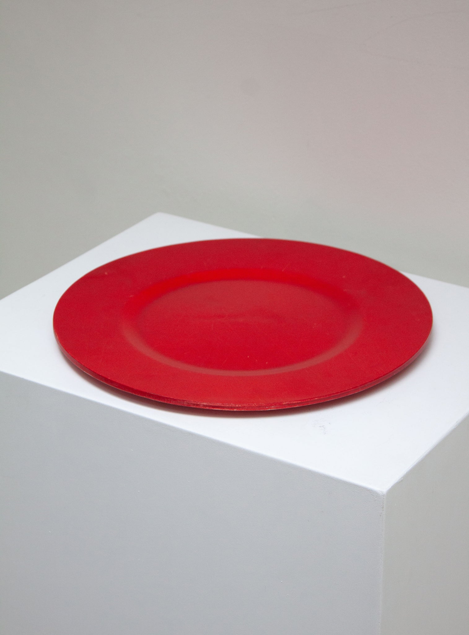 AB Åry Nybro Sweden Wooden Plate by Astrid Sampe (Red)