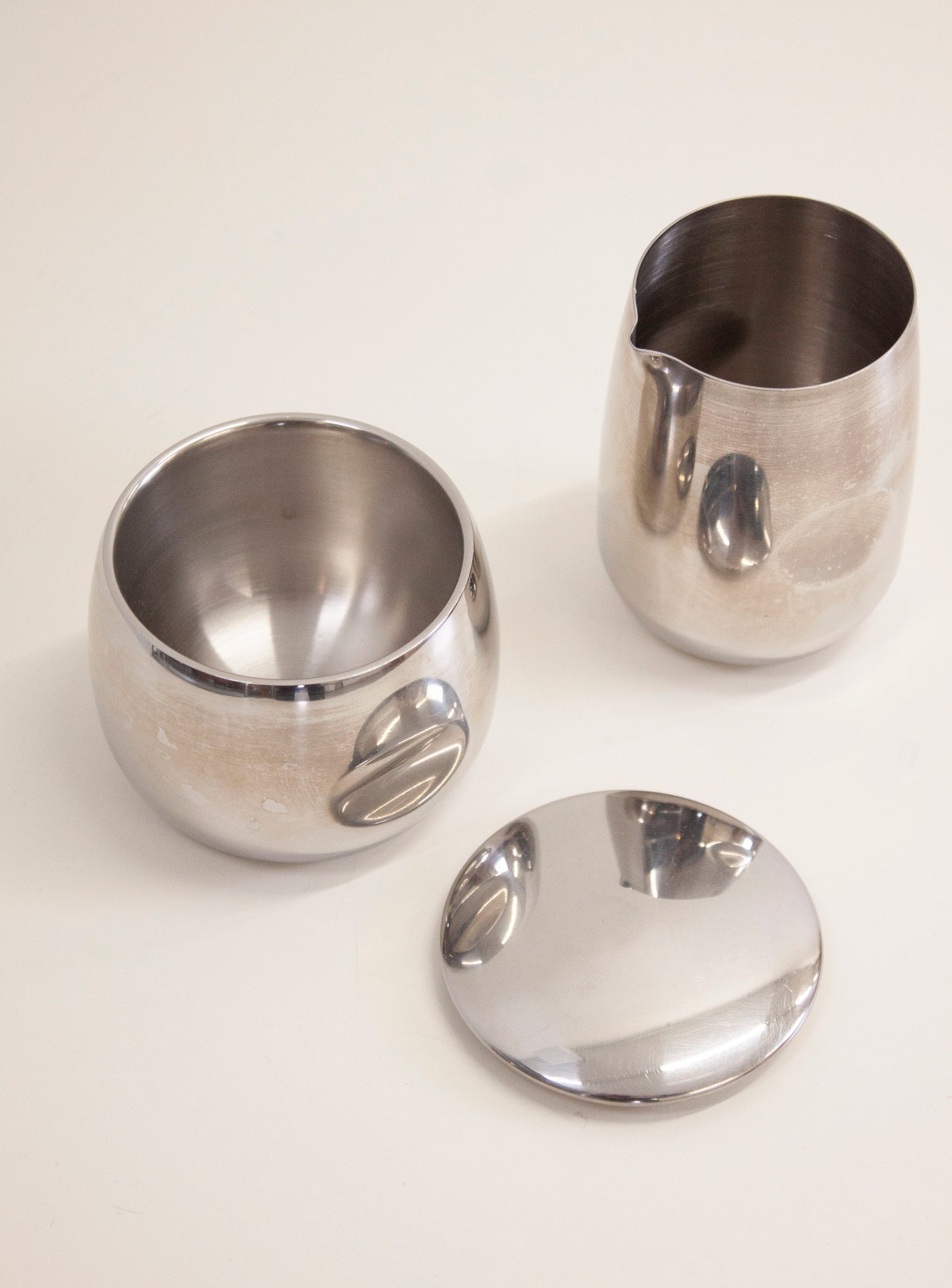 AMC Italy Stainless Steel Sugar Bowl & Milk Jug Set