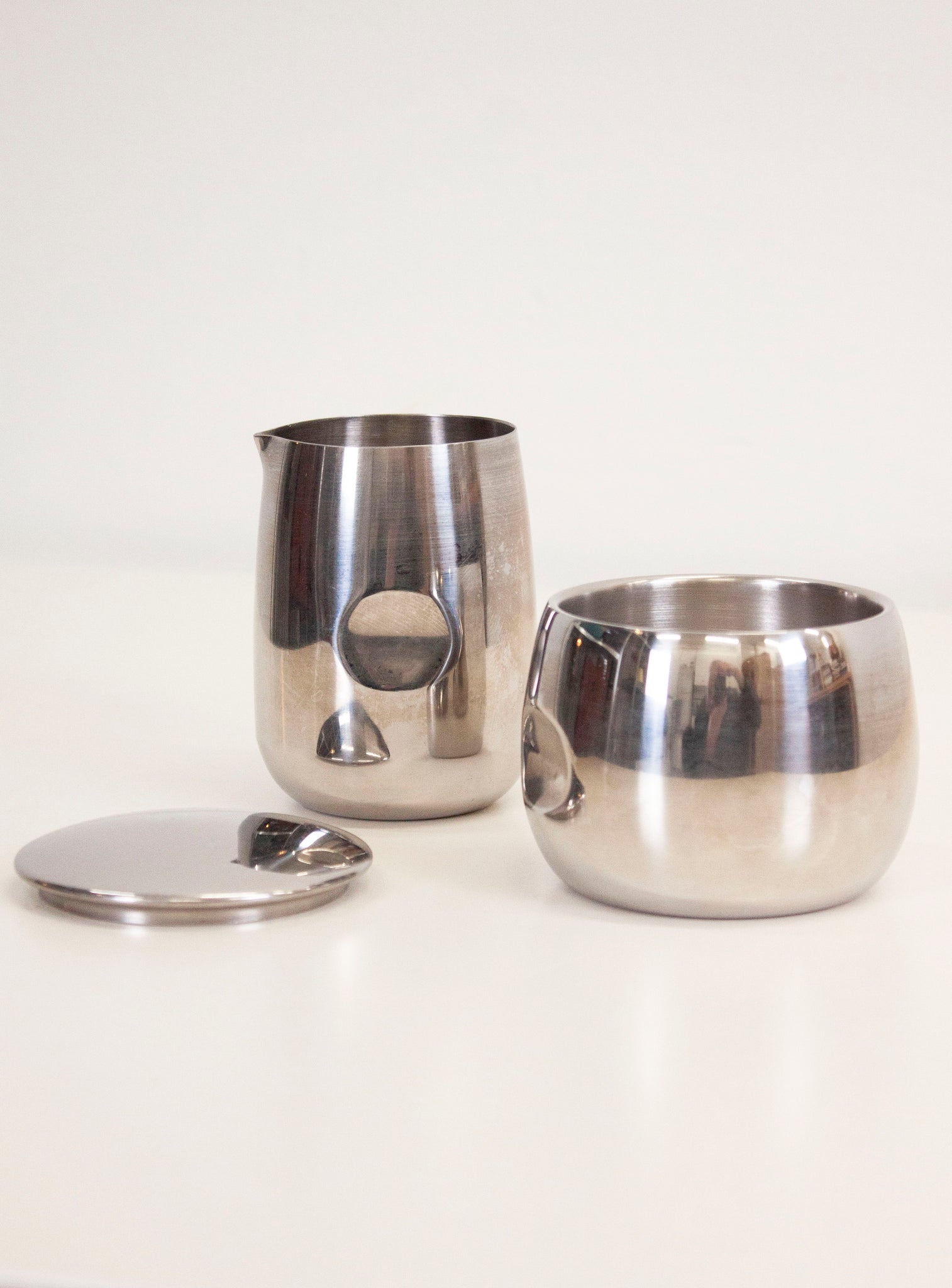 AMC Italy Stainless Steel Sugar Bowl & Milk Jug Set