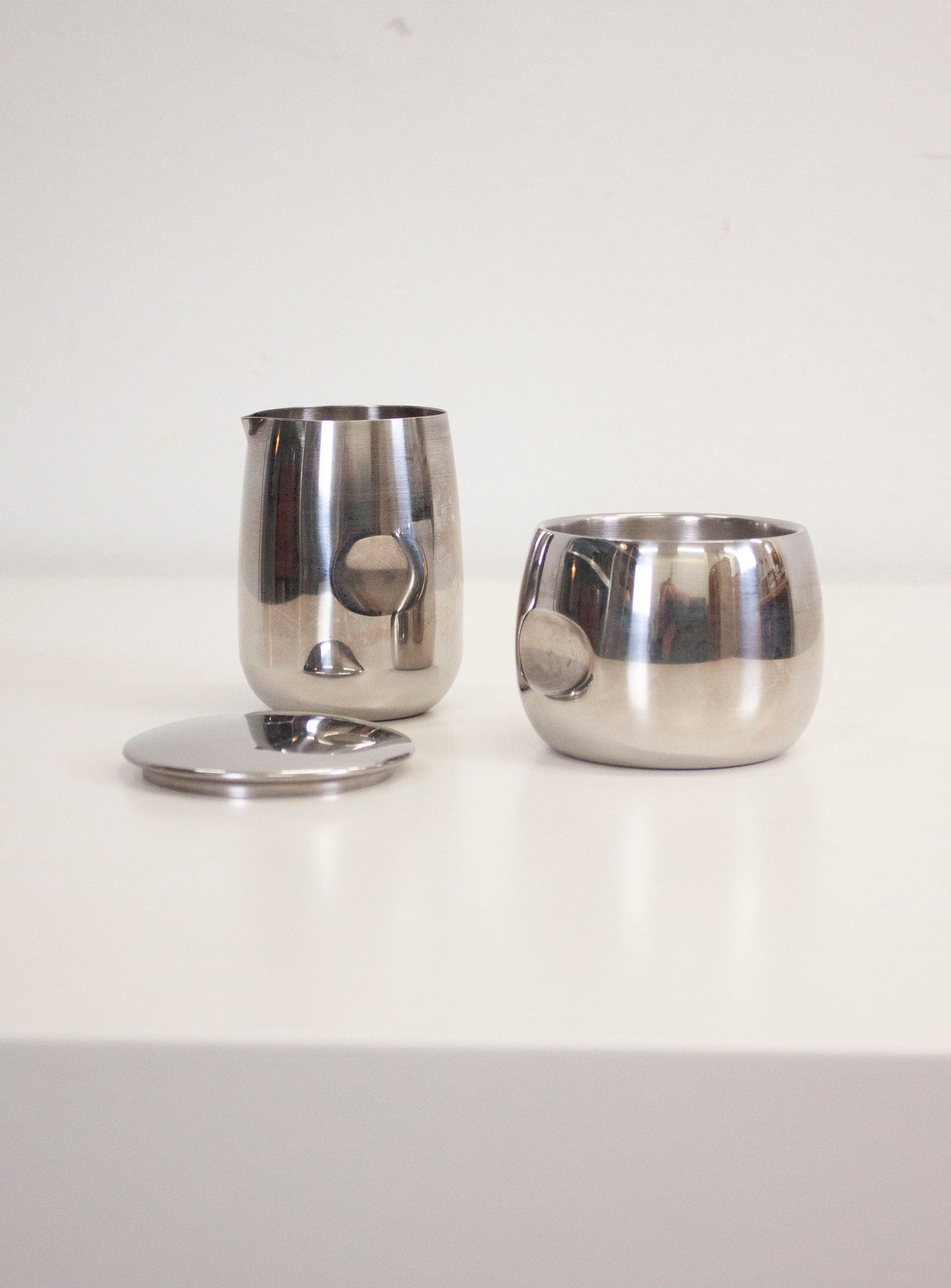 AMC Italy Stainless Steel Sugar Bowl & Milk Jug Set