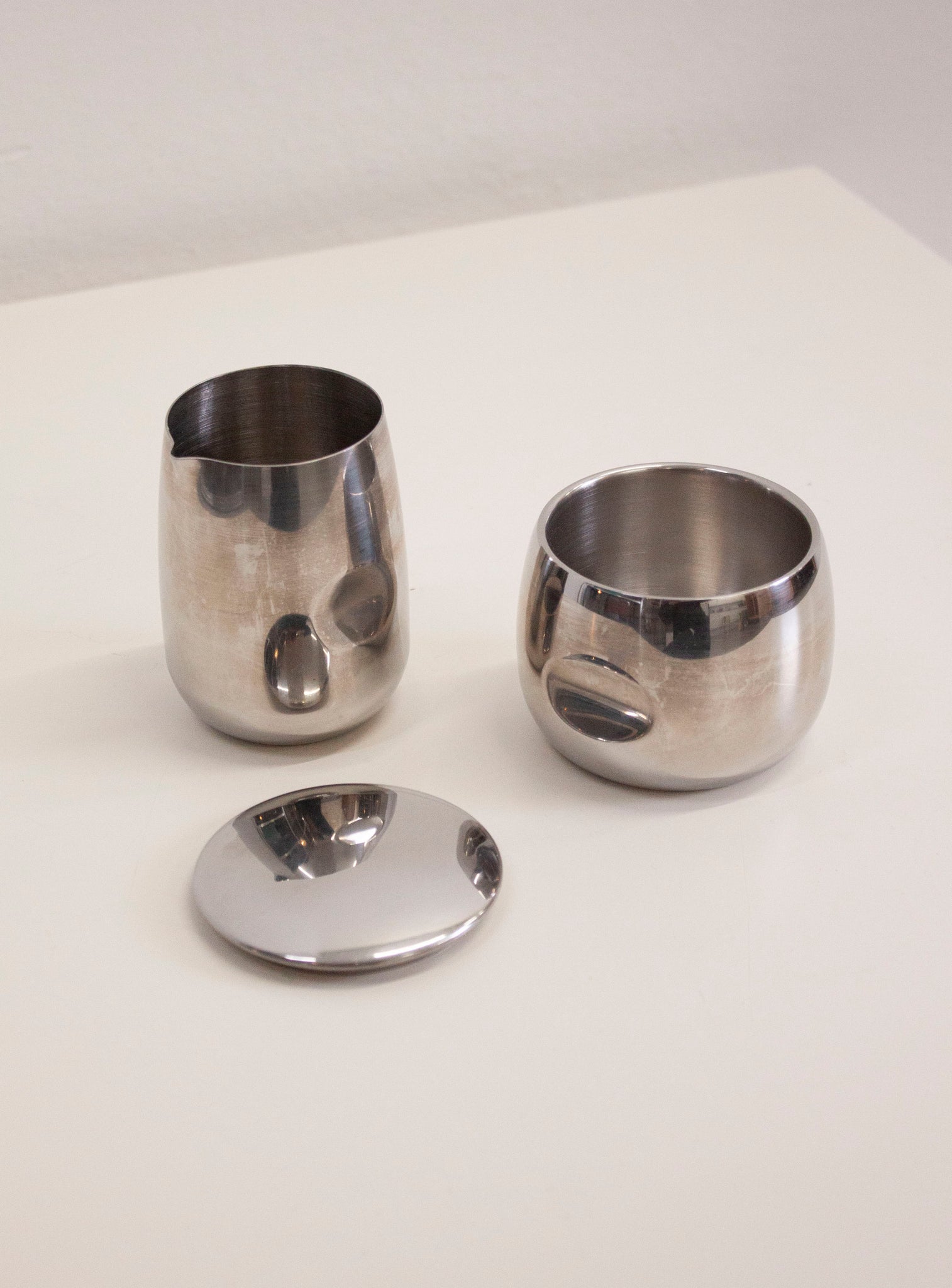 AMC Italy Stainless Steel Sugar Bowl & Milk Jug Set