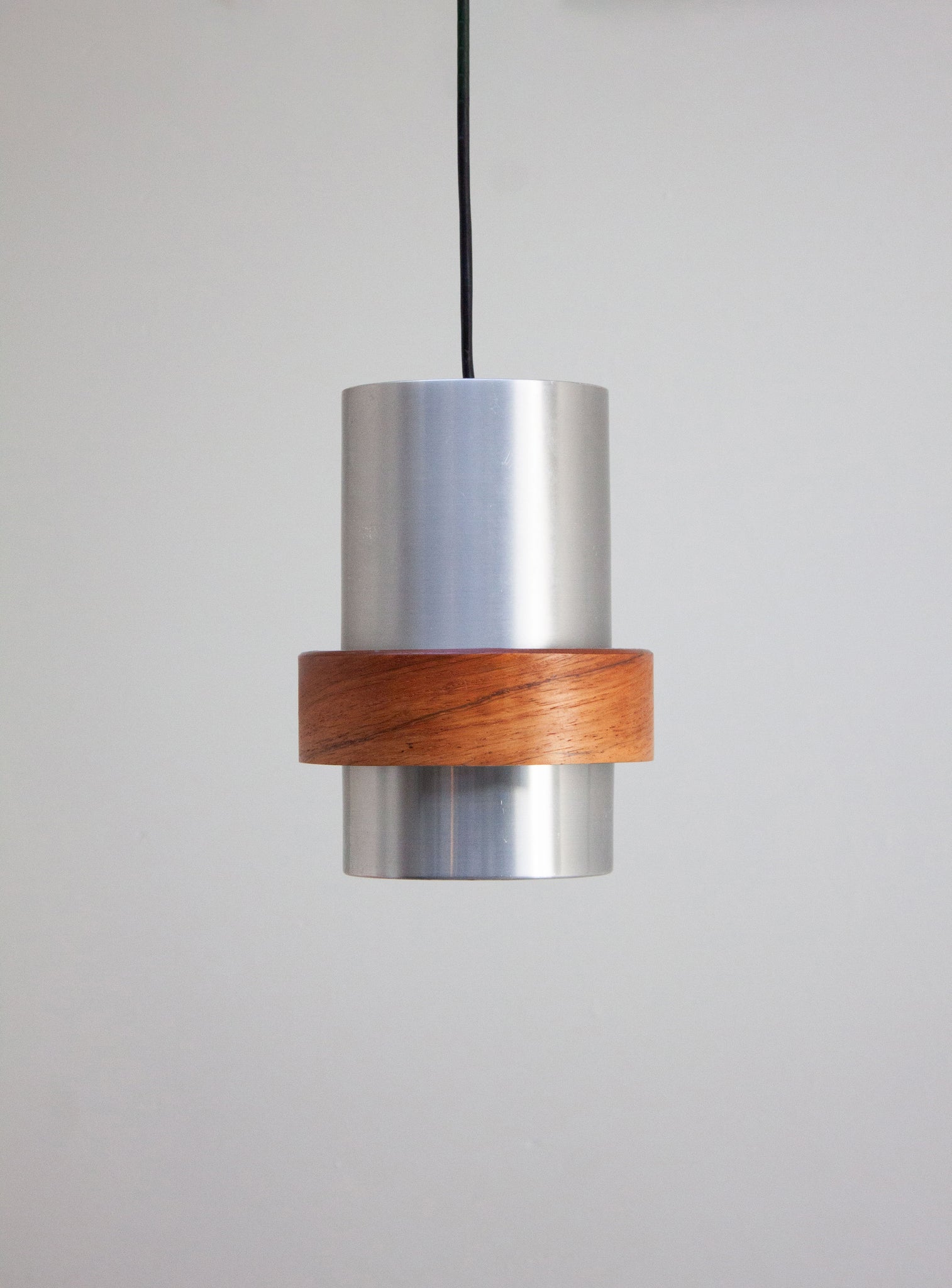 Aluminium and Teak Pendant Lamps