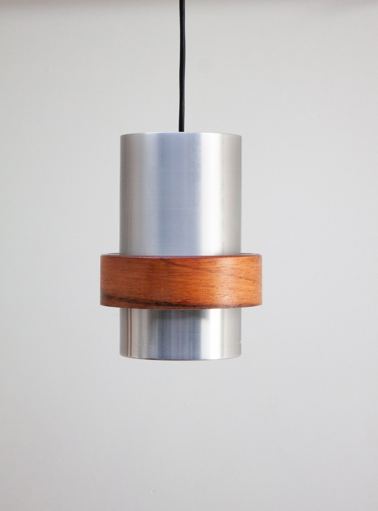 Aluminium and Teak Pendant Lamps