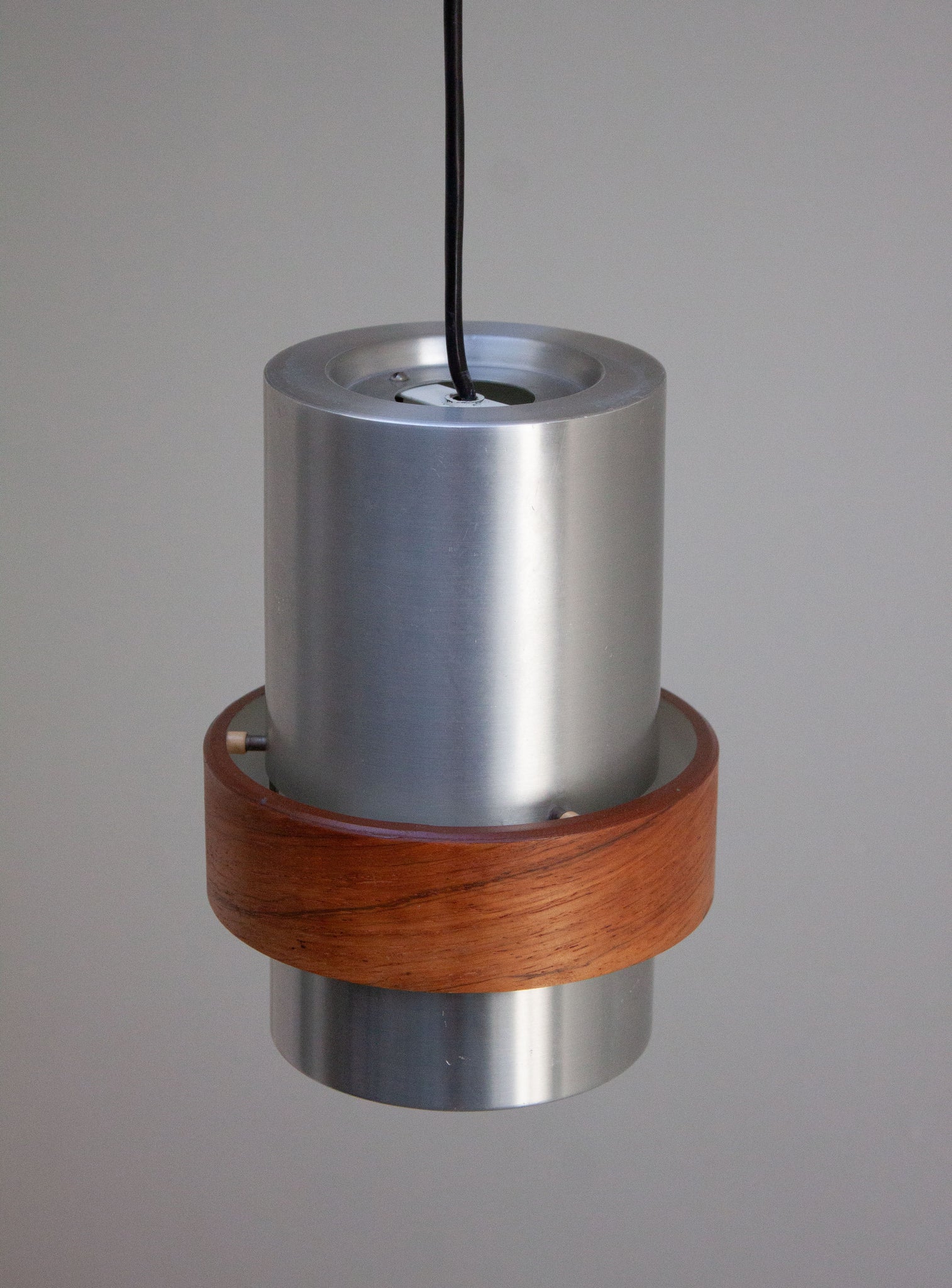 Aluminium and Teak Pendant Lamps