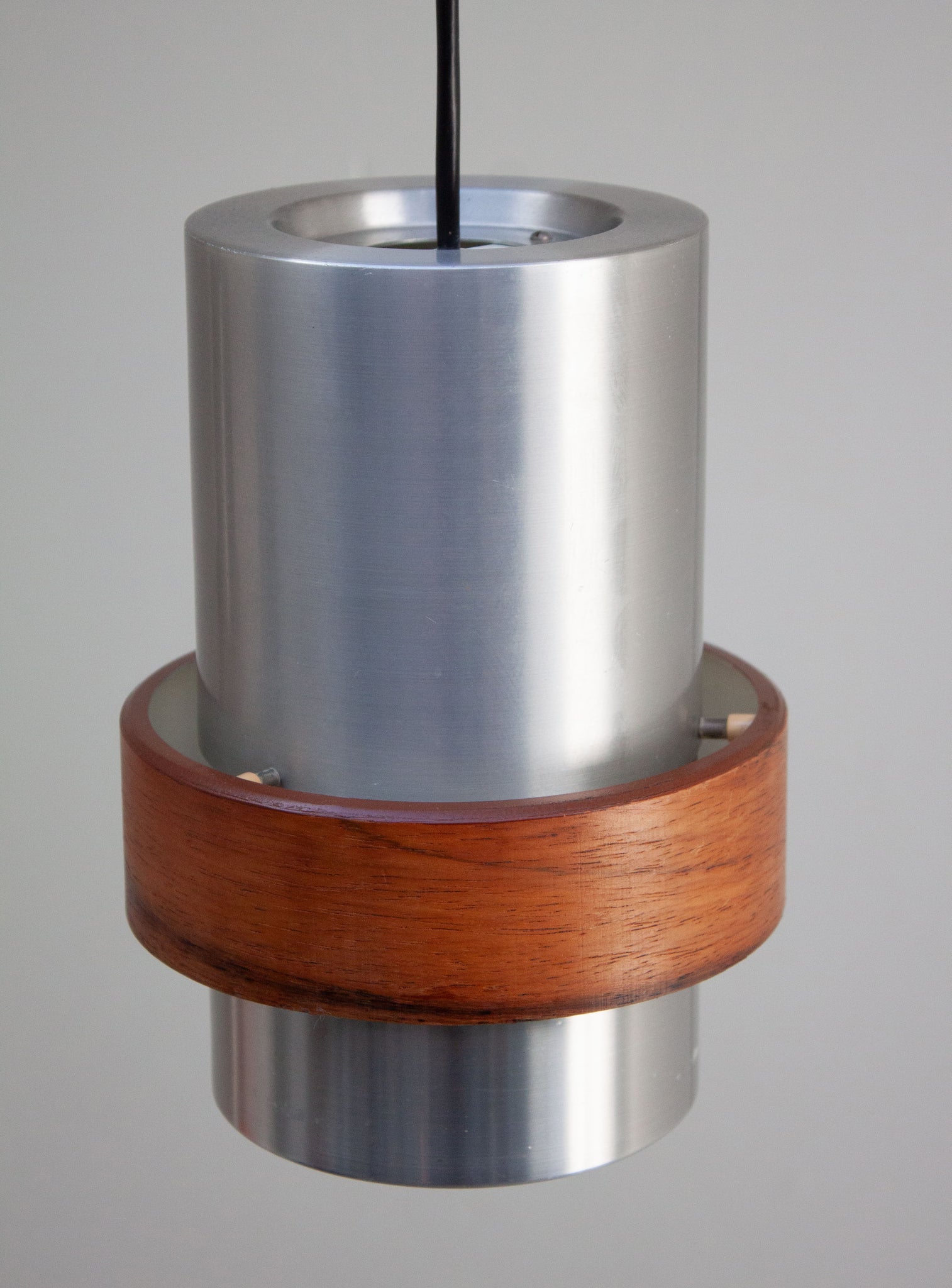 Aluminium and Teak Pendant Lamps