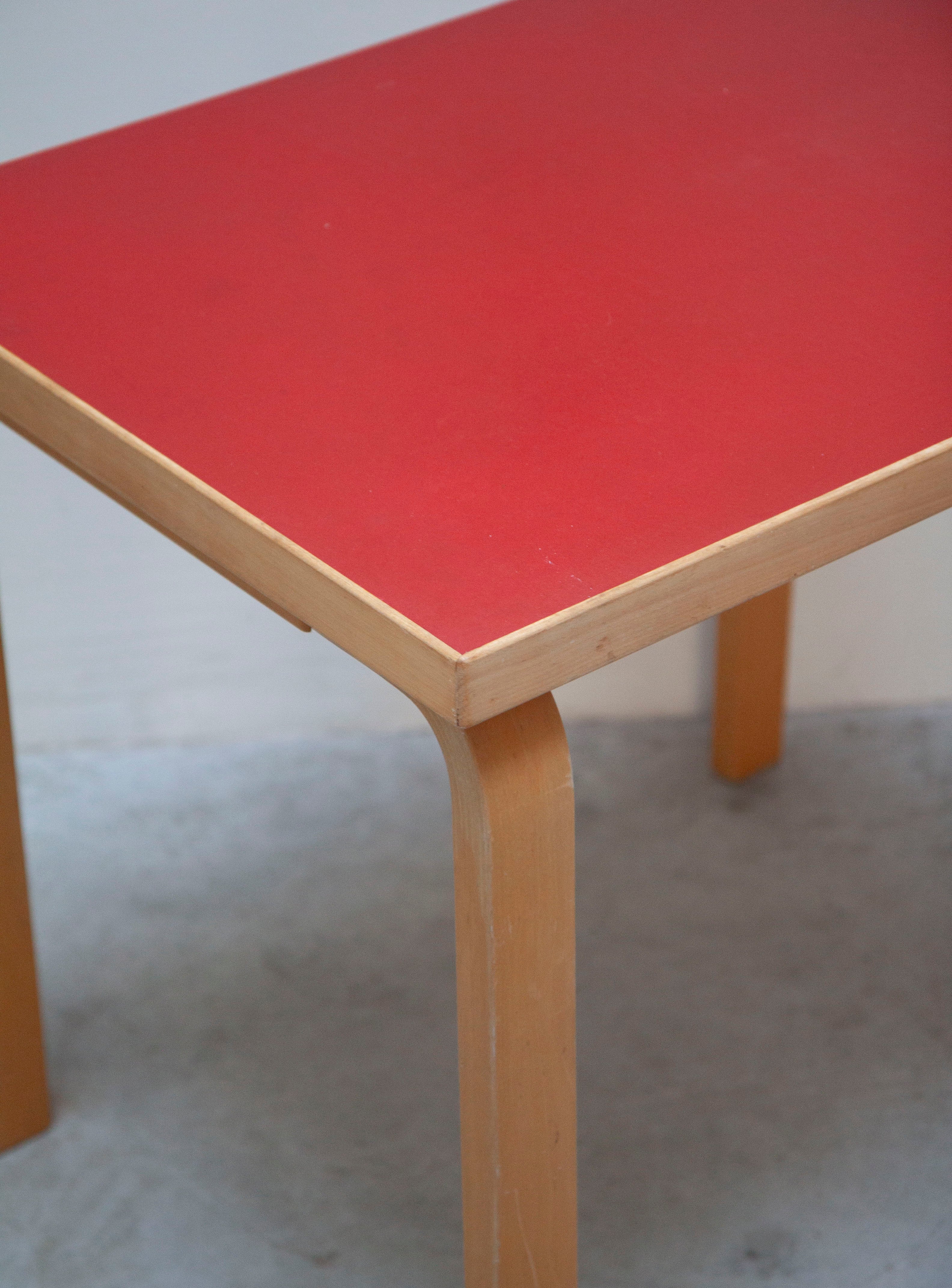 Artek Desk or Dining Table by Alvar Aalto (Red) – JUKI AMSTERDAM