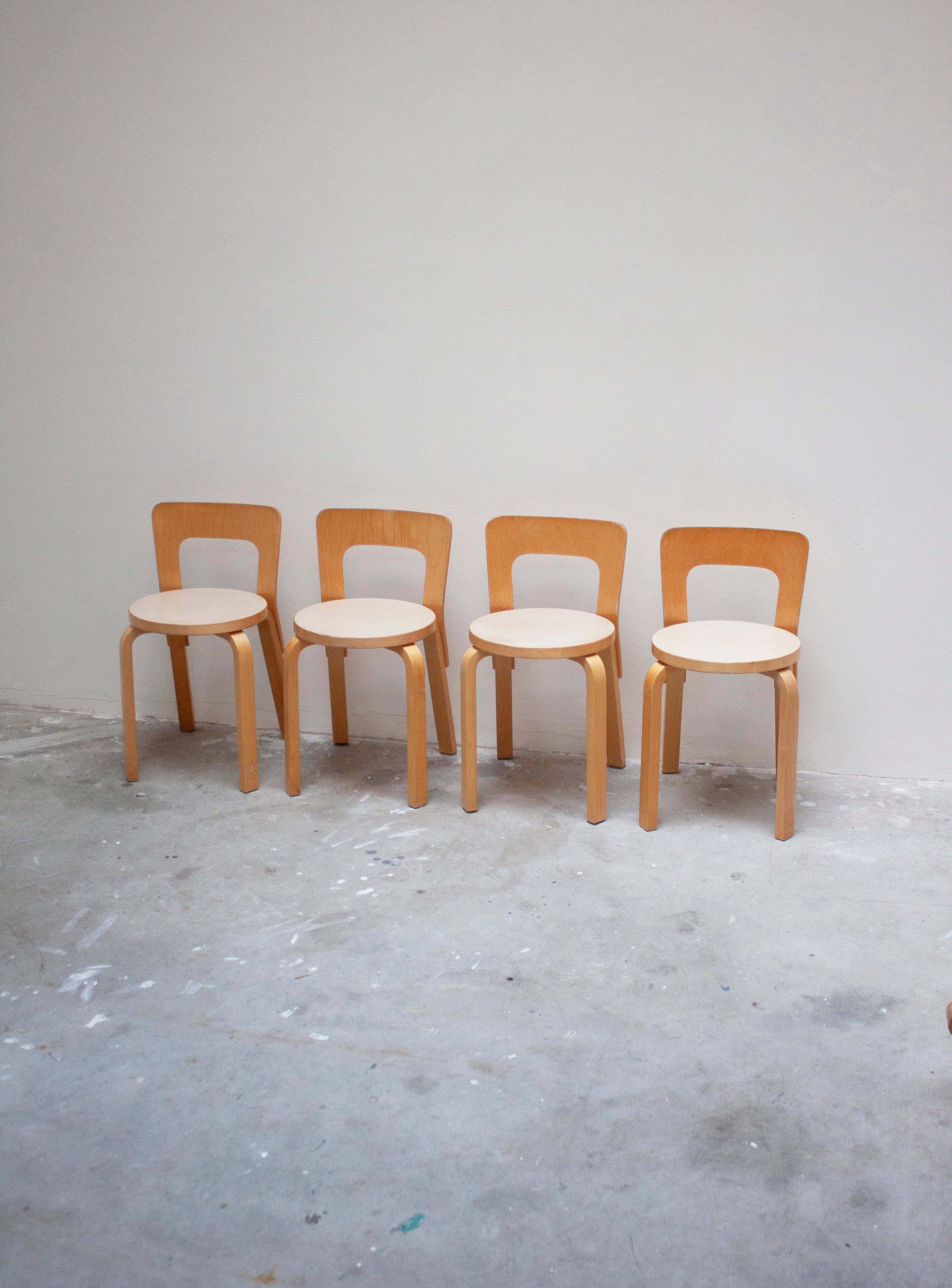 artek chair 63 廃盤品 Artek Model 65 Chair by Alvar Aalto (Beige) – JUKI AMSTERDAM