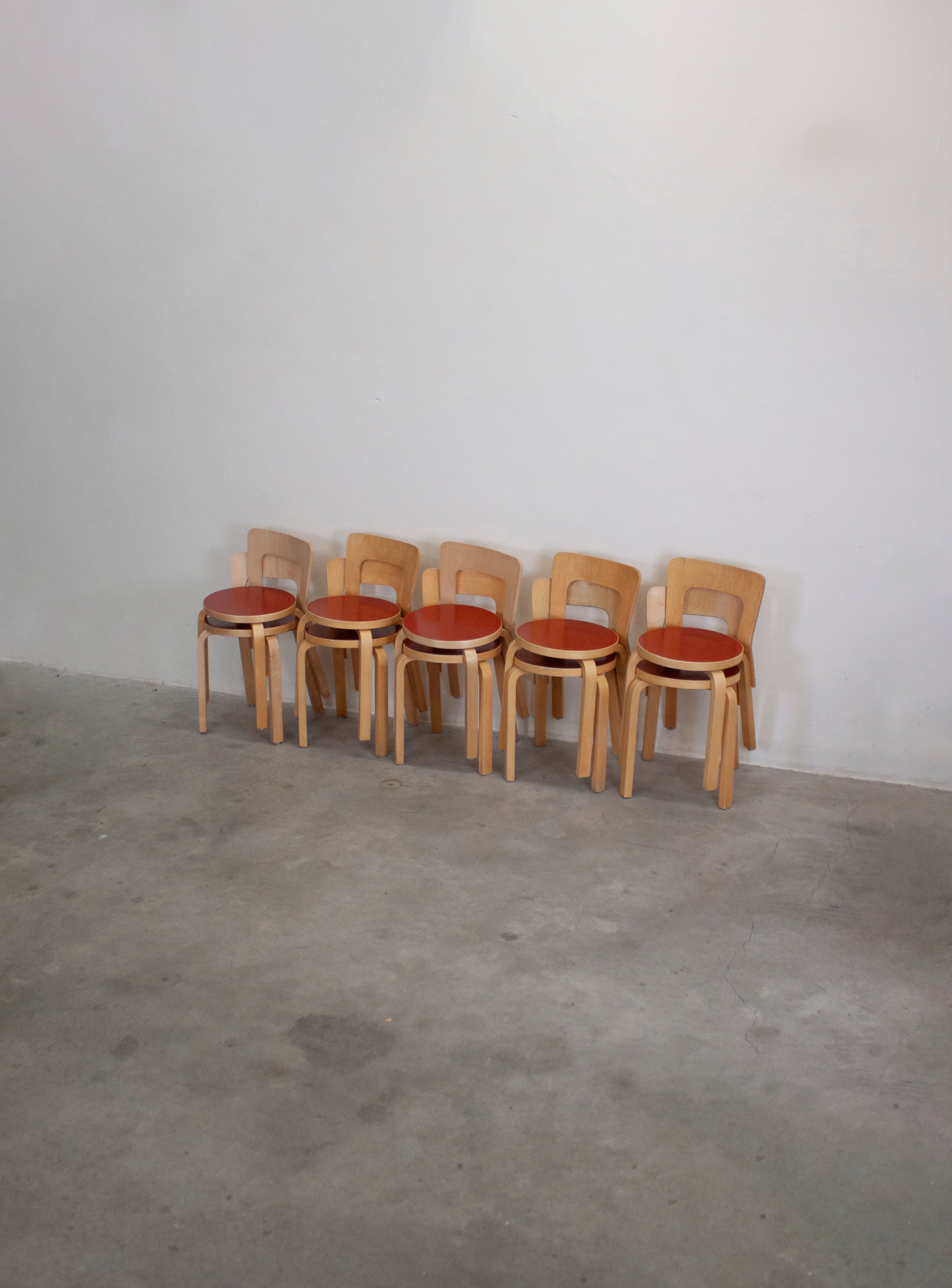 Artek Model 65 Chair by Alvar Aalto (Red) – JUKI AMSTERDAM
