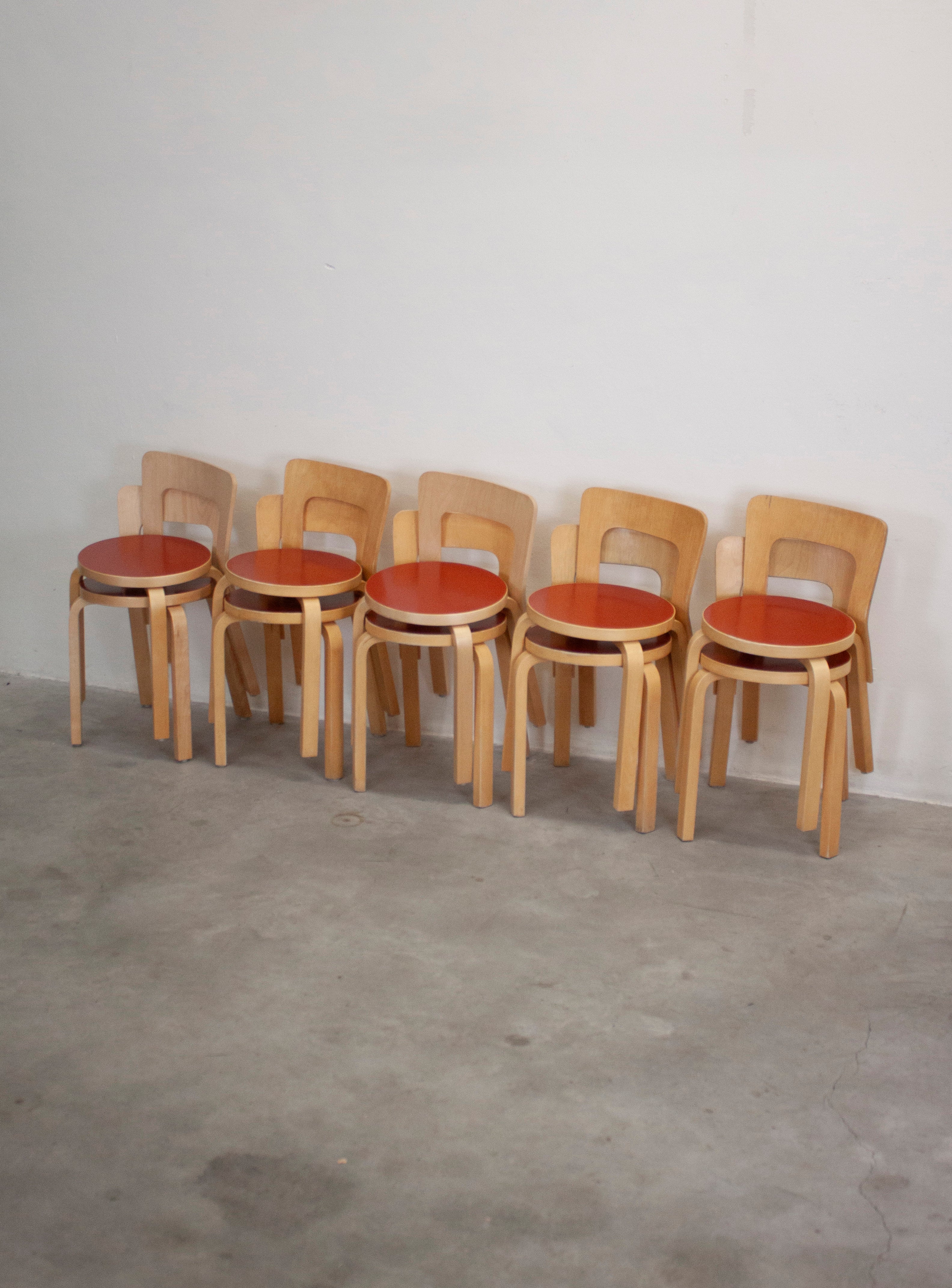 AALTO　アアルト　Artek 　チェア　65s 赤　ヴィンテージ　ビンテージ Chair 65 Alvar Aalto — The Cave Gallery