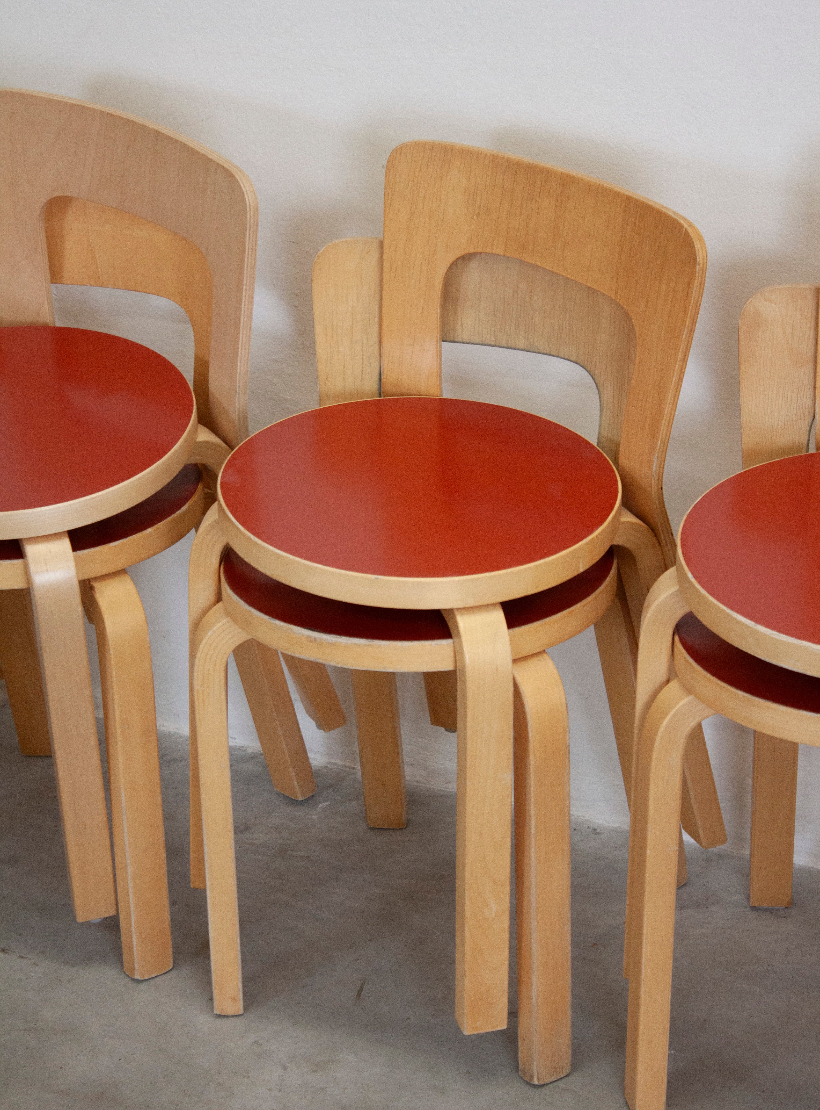 AALTO　アアルト　Artek 　チェア　65s 赤　ヴィンテージ　ビンテージ Artek Model 65 Chair by Alvar Aalto (Red) – JUKI AMSTERDAM