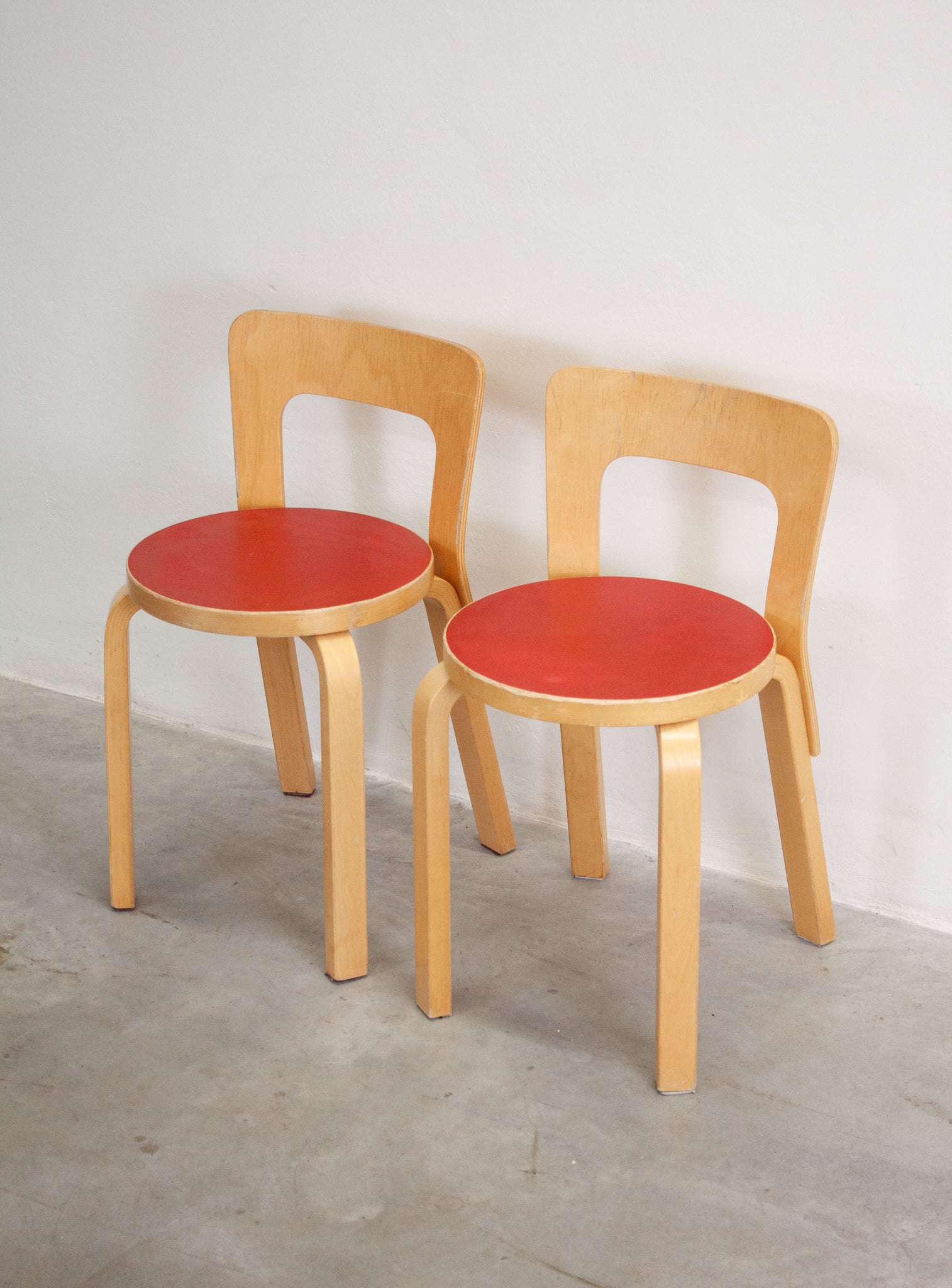 Artek Model 65 Chair by Alvar Aalto (Red)