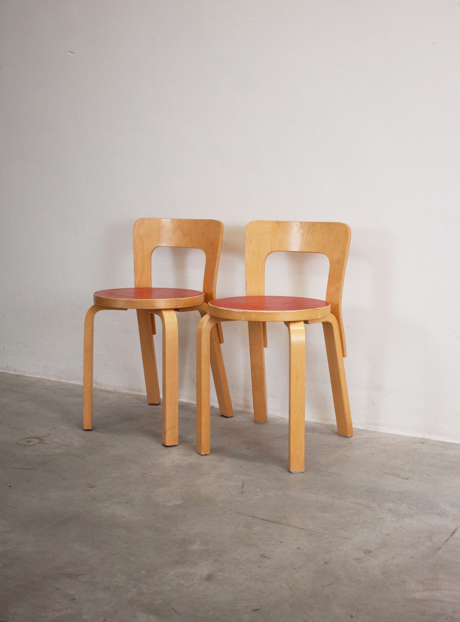 Artek Model 65 Chair by Alvar Aalto (Red)