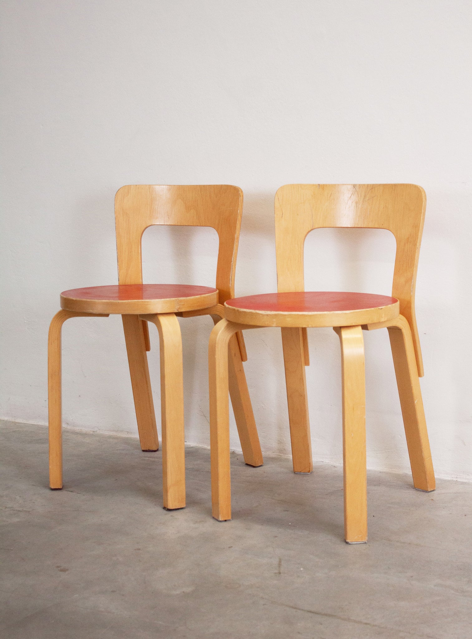 Artek Model 65 Chair by Alvar Aalto (Red)