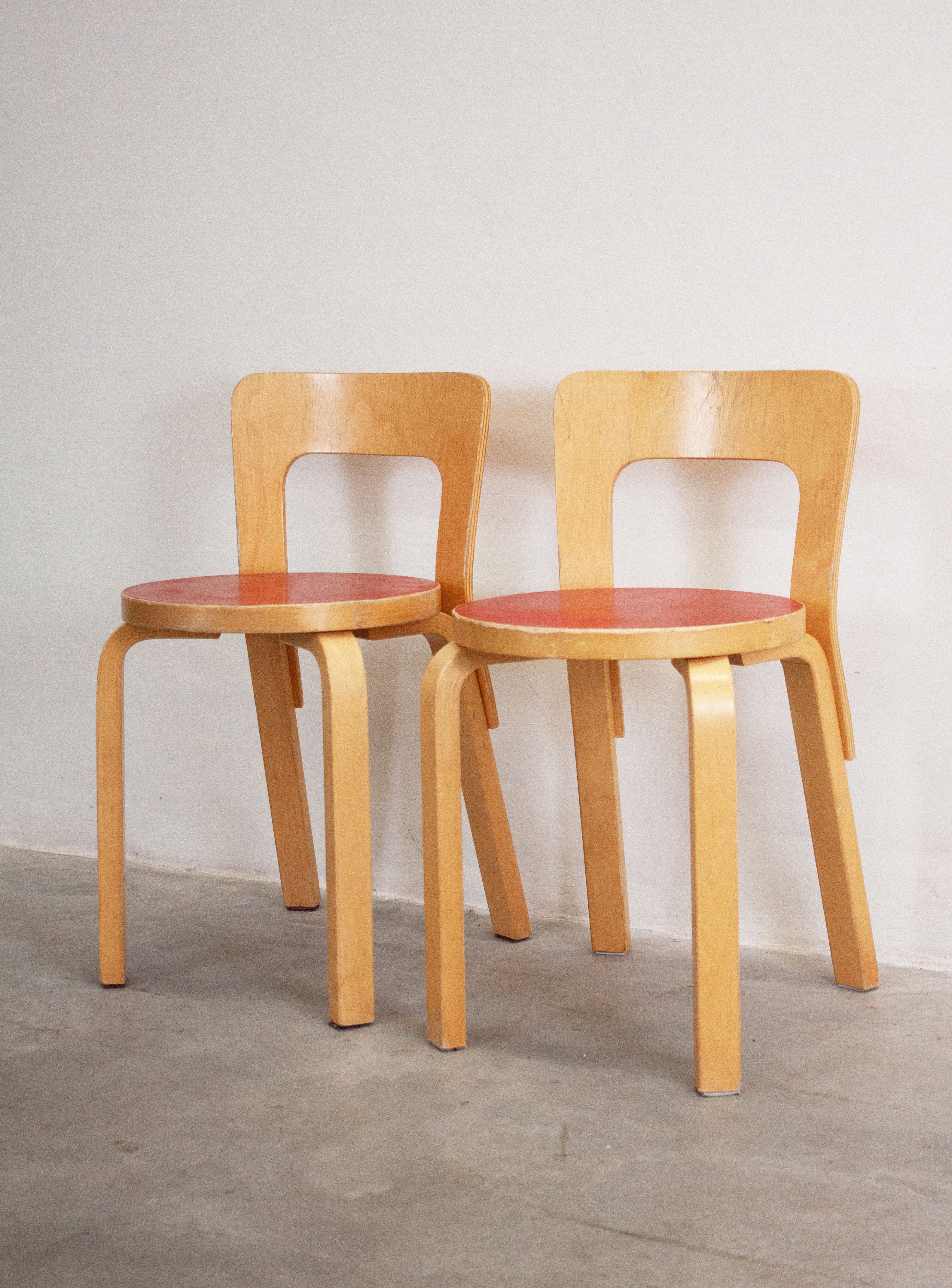 送料無料キャンペーン Artek AMSTERDAM JUKI – (Red) Aalto Alvar by Chair 65 Model 椅子
