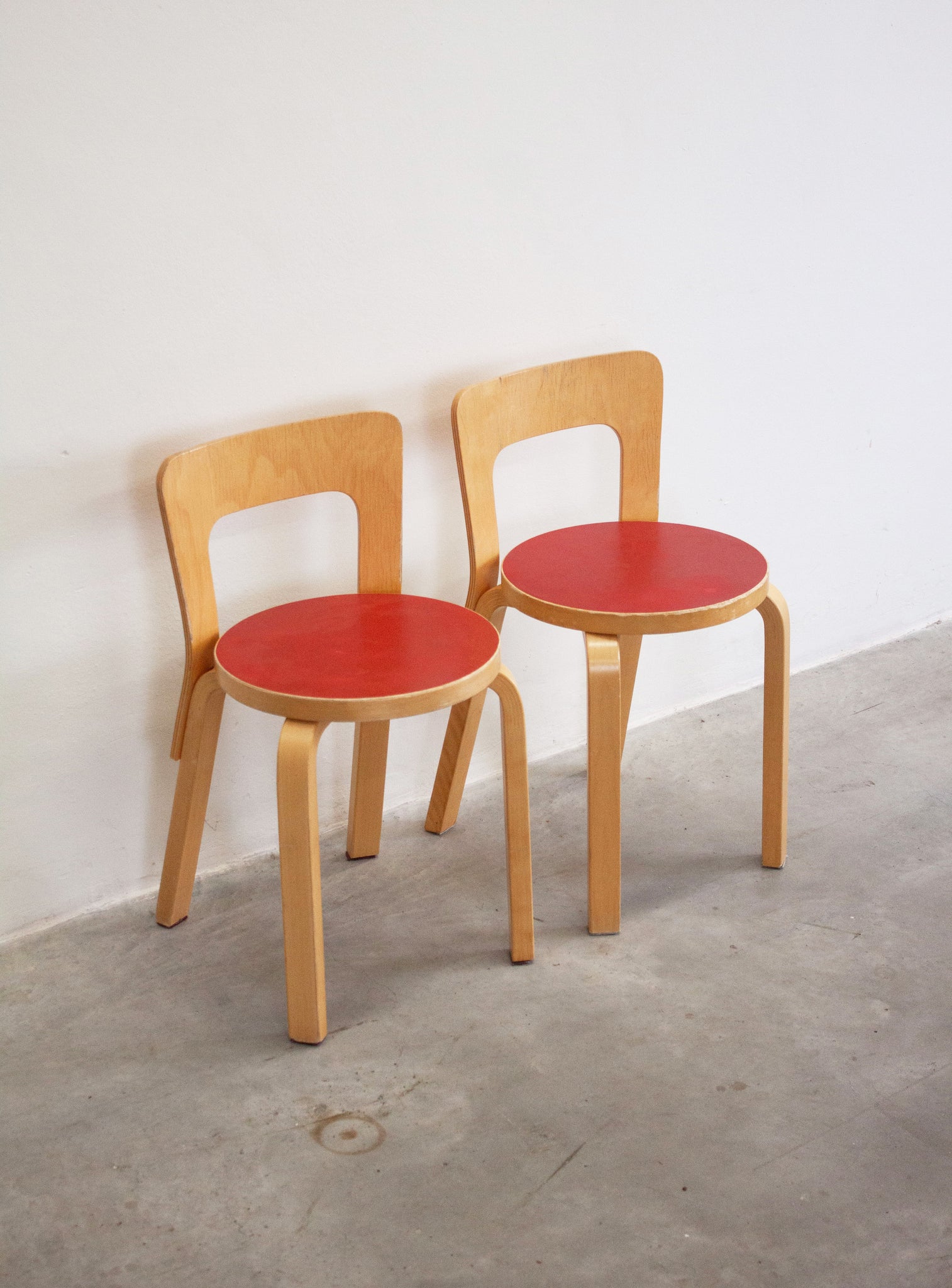 Artek Model 65 Chair by Alvar Aalto (Red)