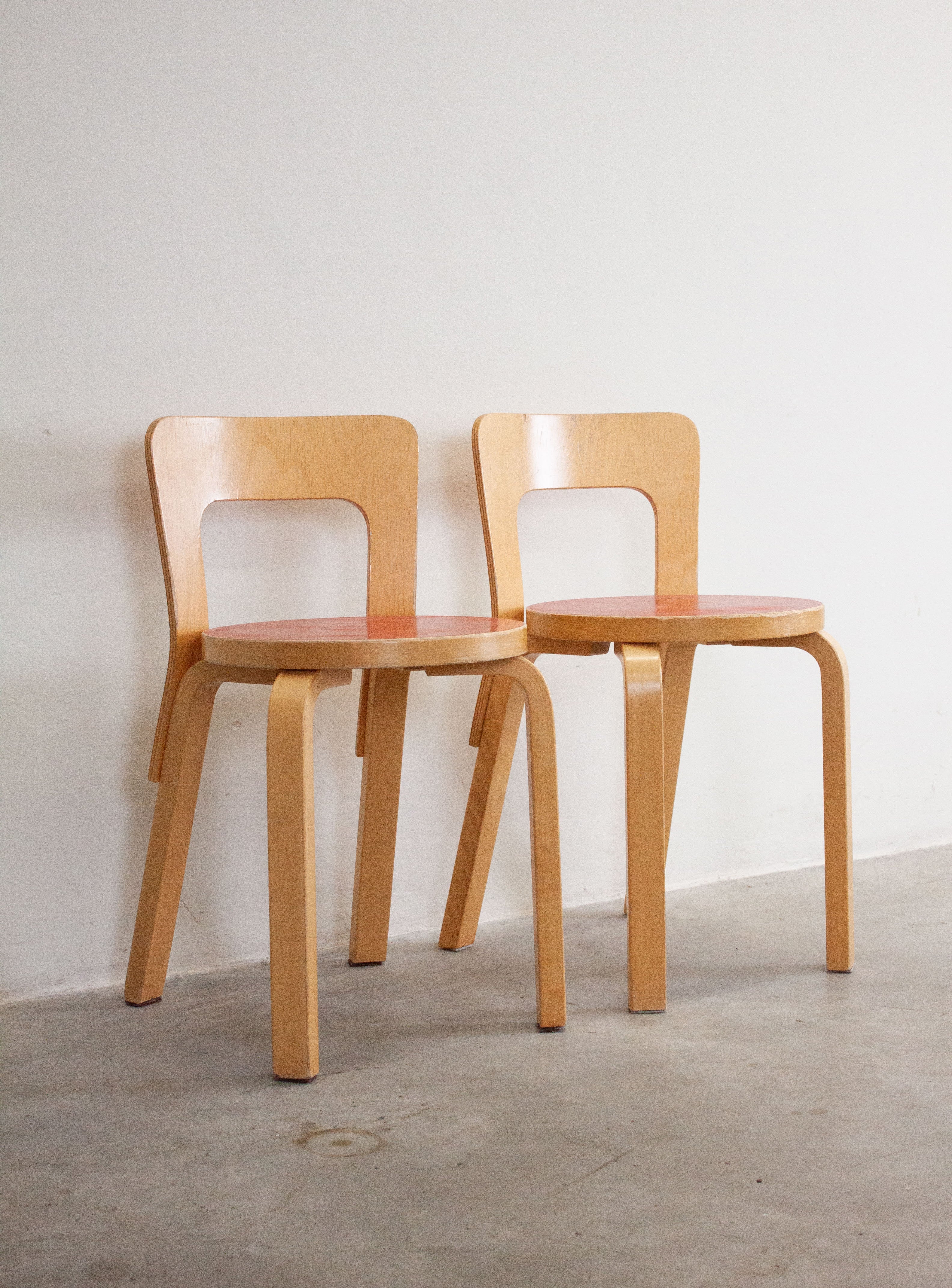 AALTO　アアルト　Artek 　チェア　65s 赤　ヴィンテージ　ビンテージ Artek Model 65 Chair by Alvar Aalto (Red) – JUKI AMSTERDAM