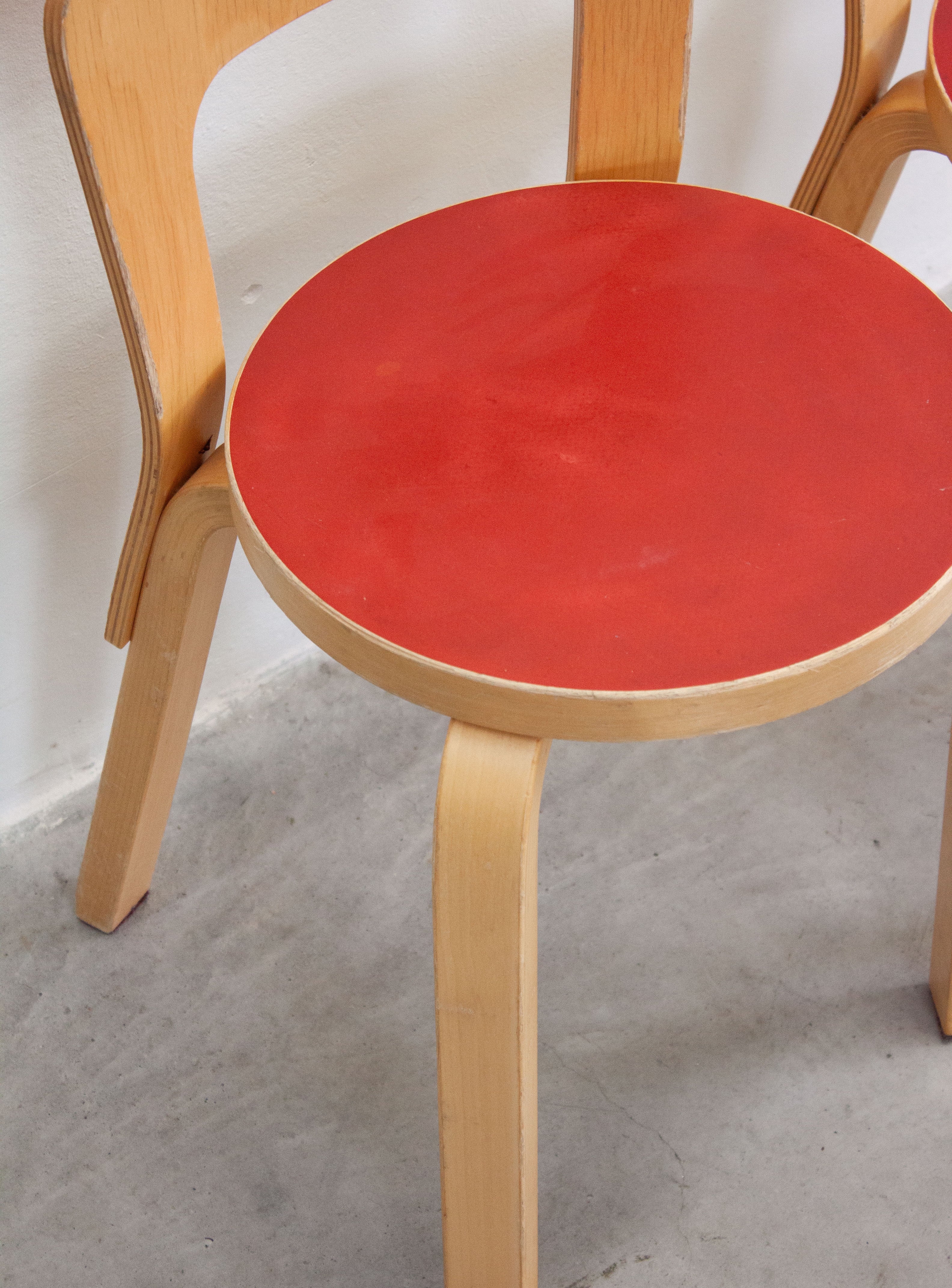AALTO　アアルト　Artek 　チェア　65s 赤　ヴィンテージ　ビンテージ Artek Model 65 Chair by Alvar Aalto (Red) – JUKI AMSTERDAM