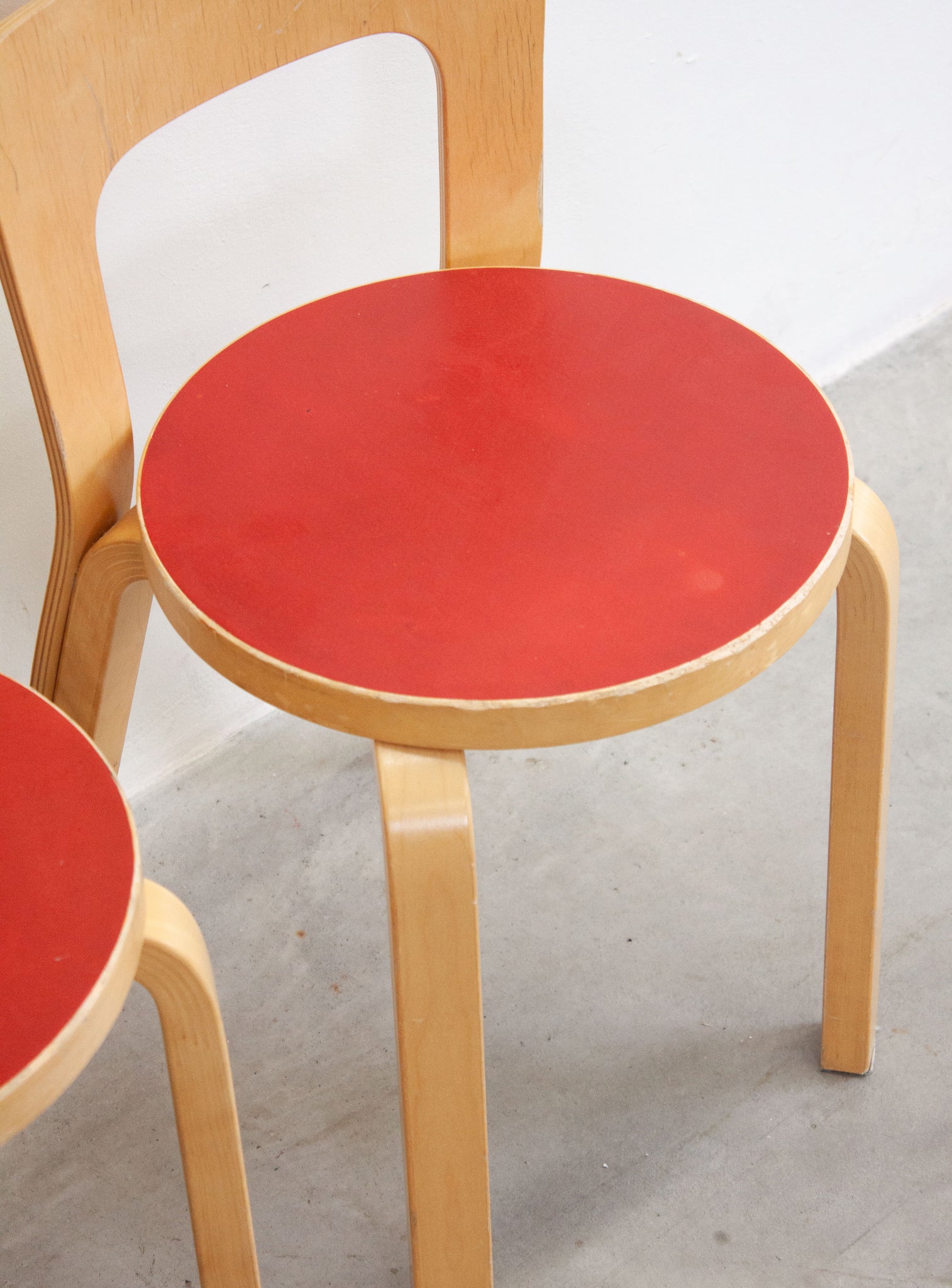 Artek Model 65 Chair by Alvar Aalto (Red)