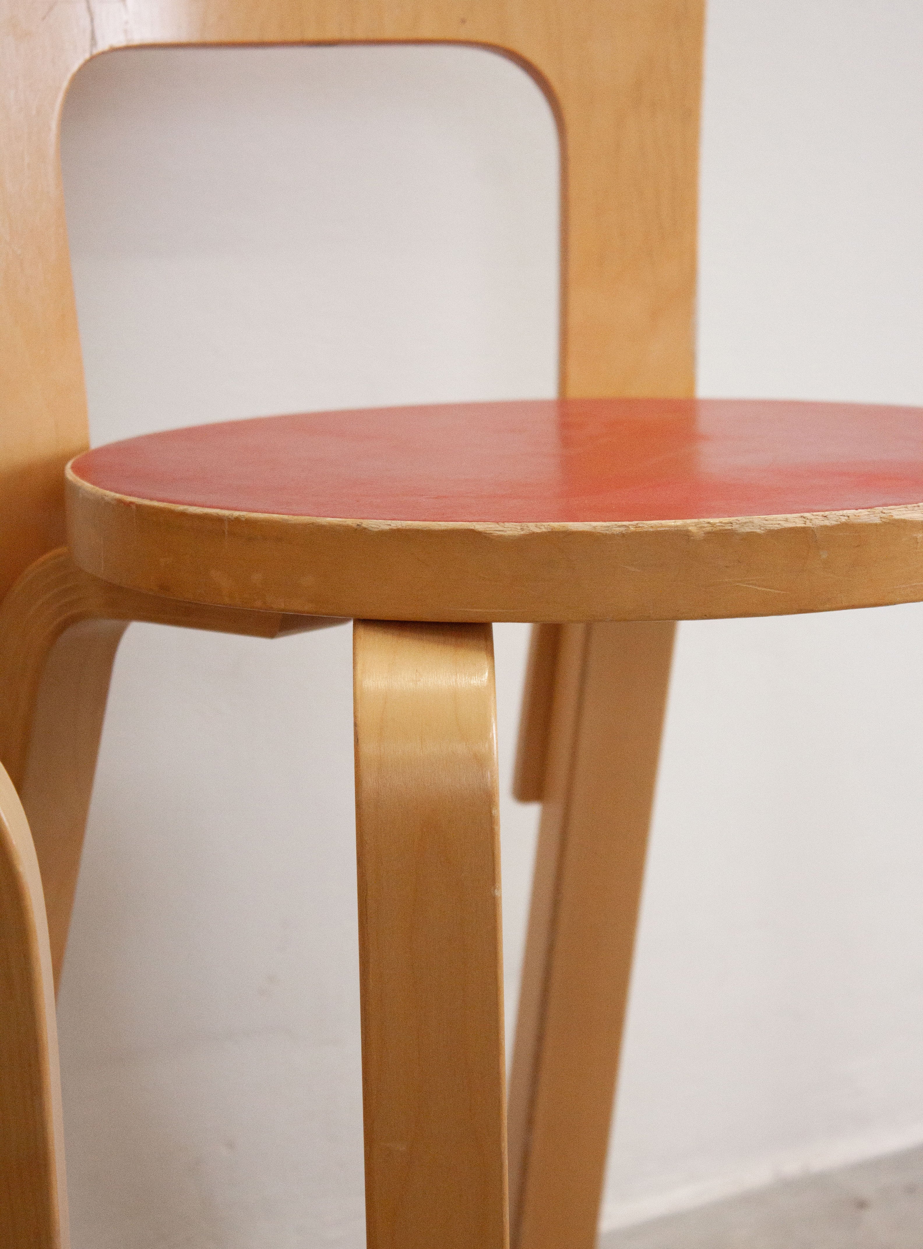 Artek Model 65 Chair by Alvar Aalto (Red) – JUKI AMSTERDAM