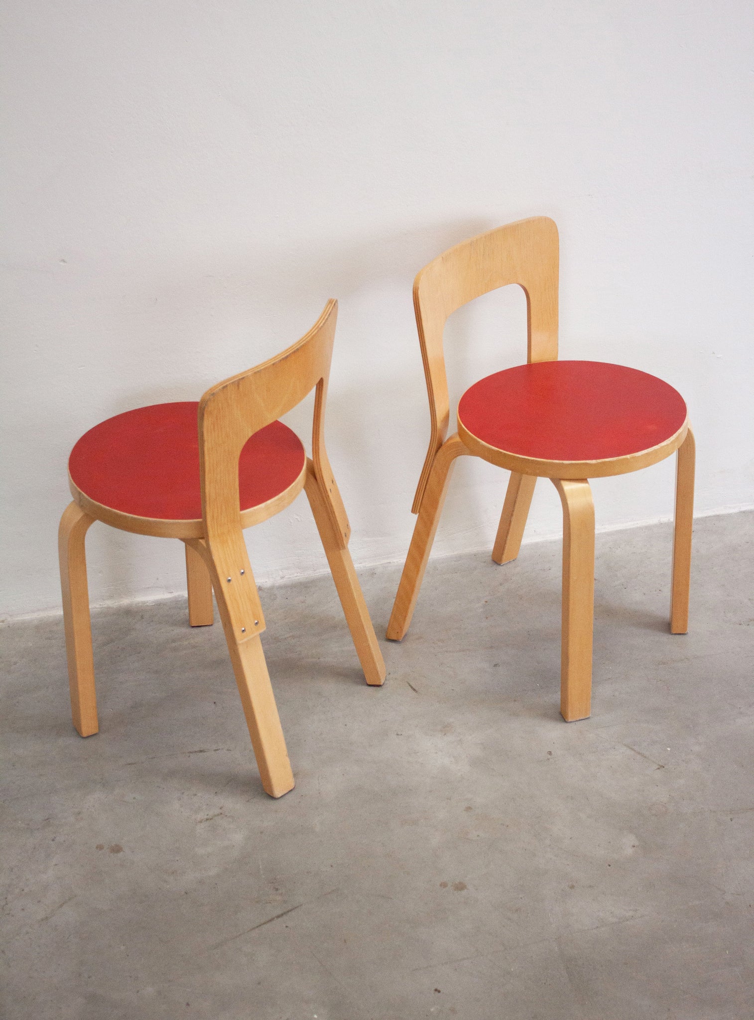 Artek Model 65 Chair by Alvar Aalto (Red)