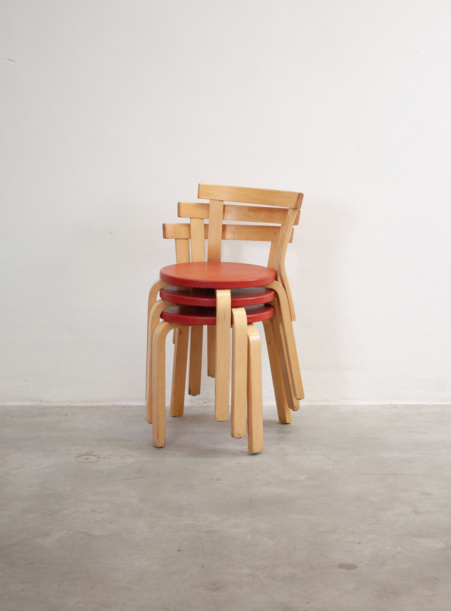 Artek Model 68 Chairs by Alvar Aalto (Red)