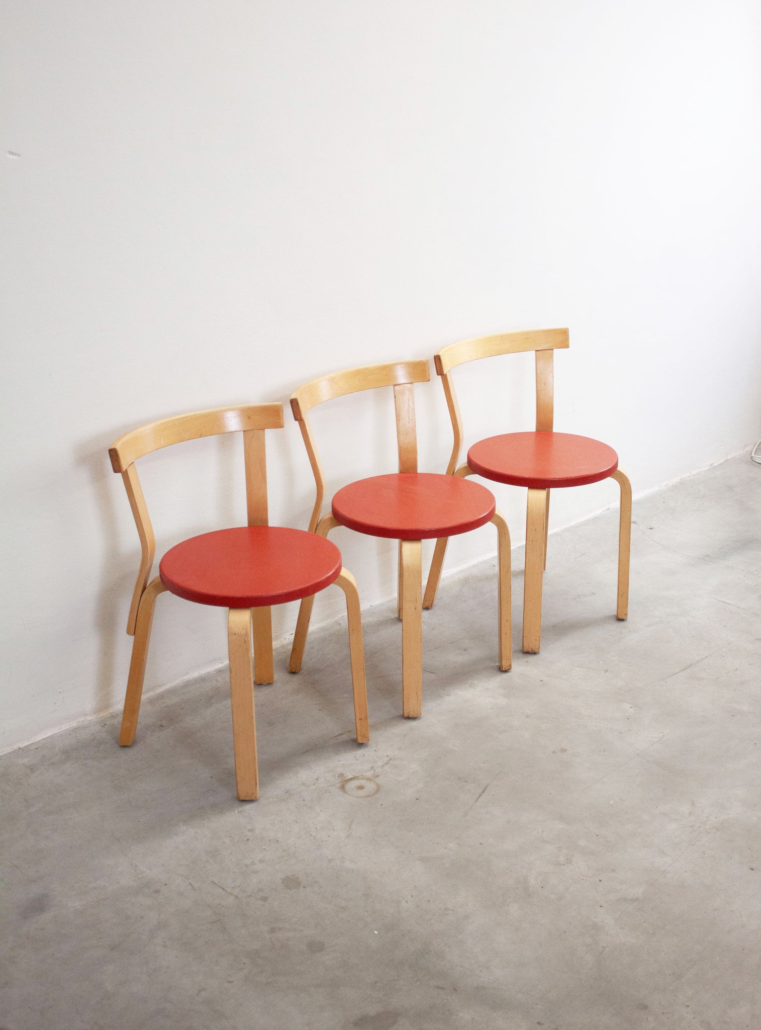 Artek Model 68 Chairs by Alvar Aalto (Red)