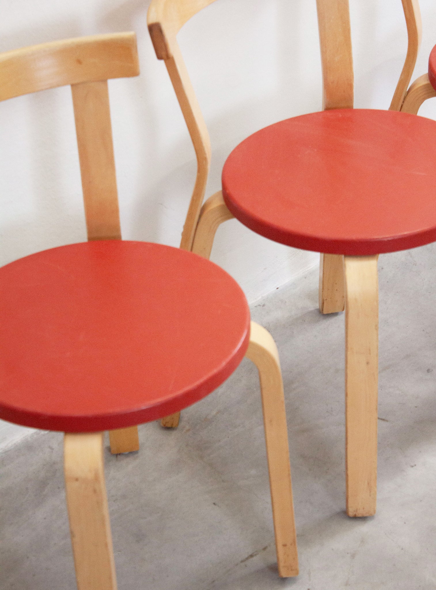 Artek Model 68 Chairs by Alvar Aalto (Red)