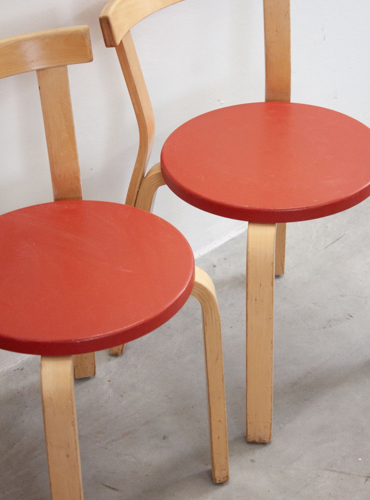 Artek Model 68 Chairs by Alvar Aalto (Red)