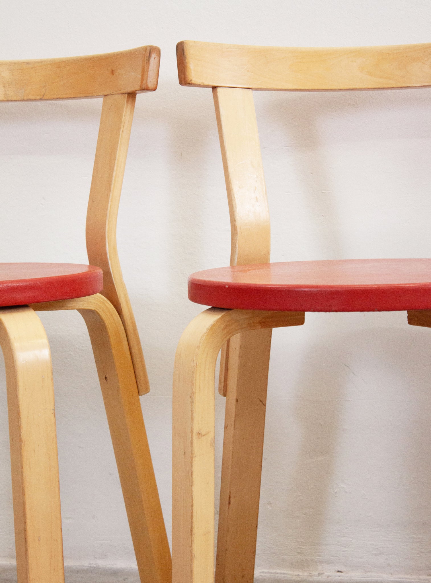 Artek Model 68 Chairs by Alvar Aalto (Red)