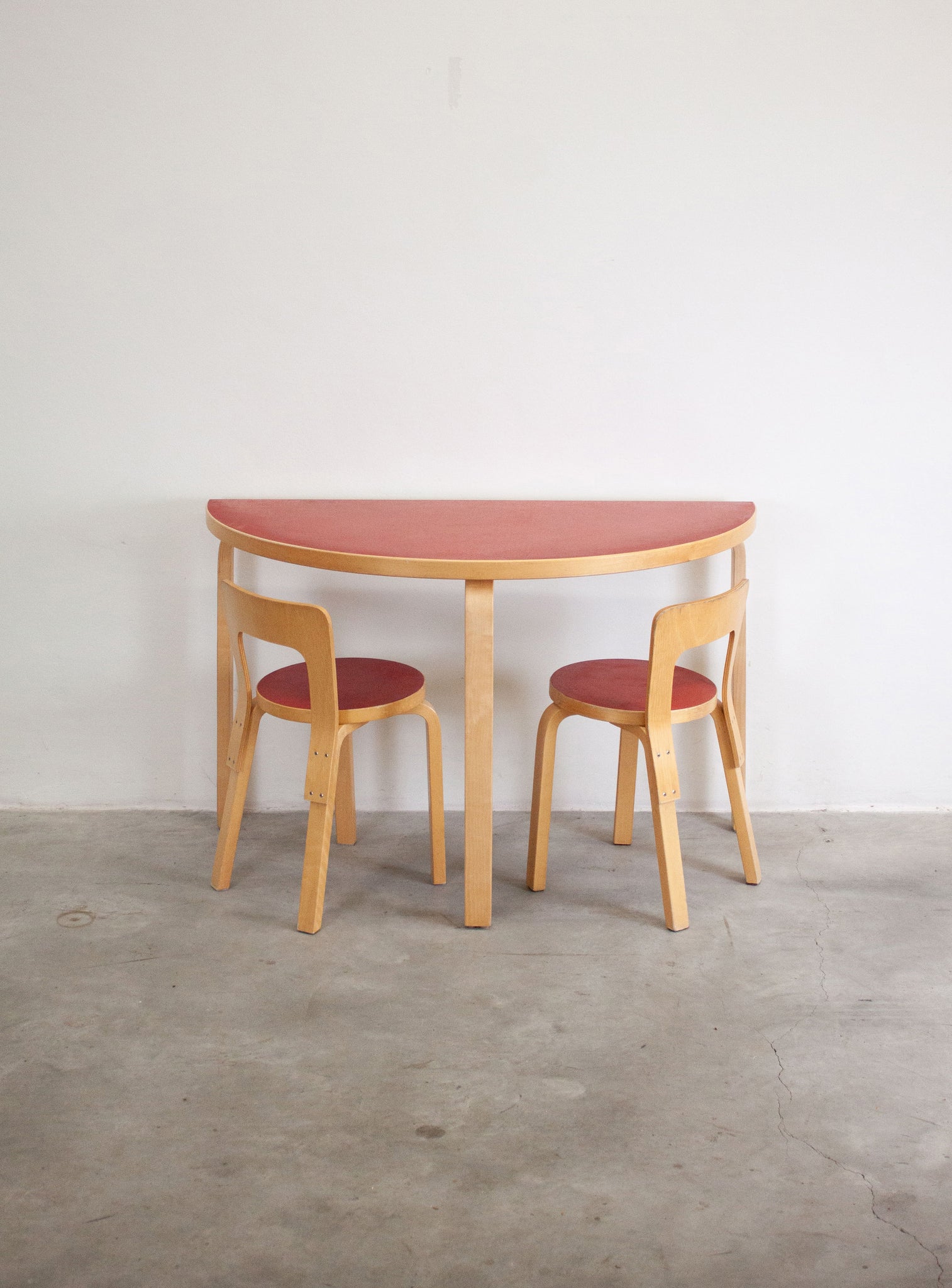 Artek Model 95 Half Round Dining Table by Alvar Aalto (Red)