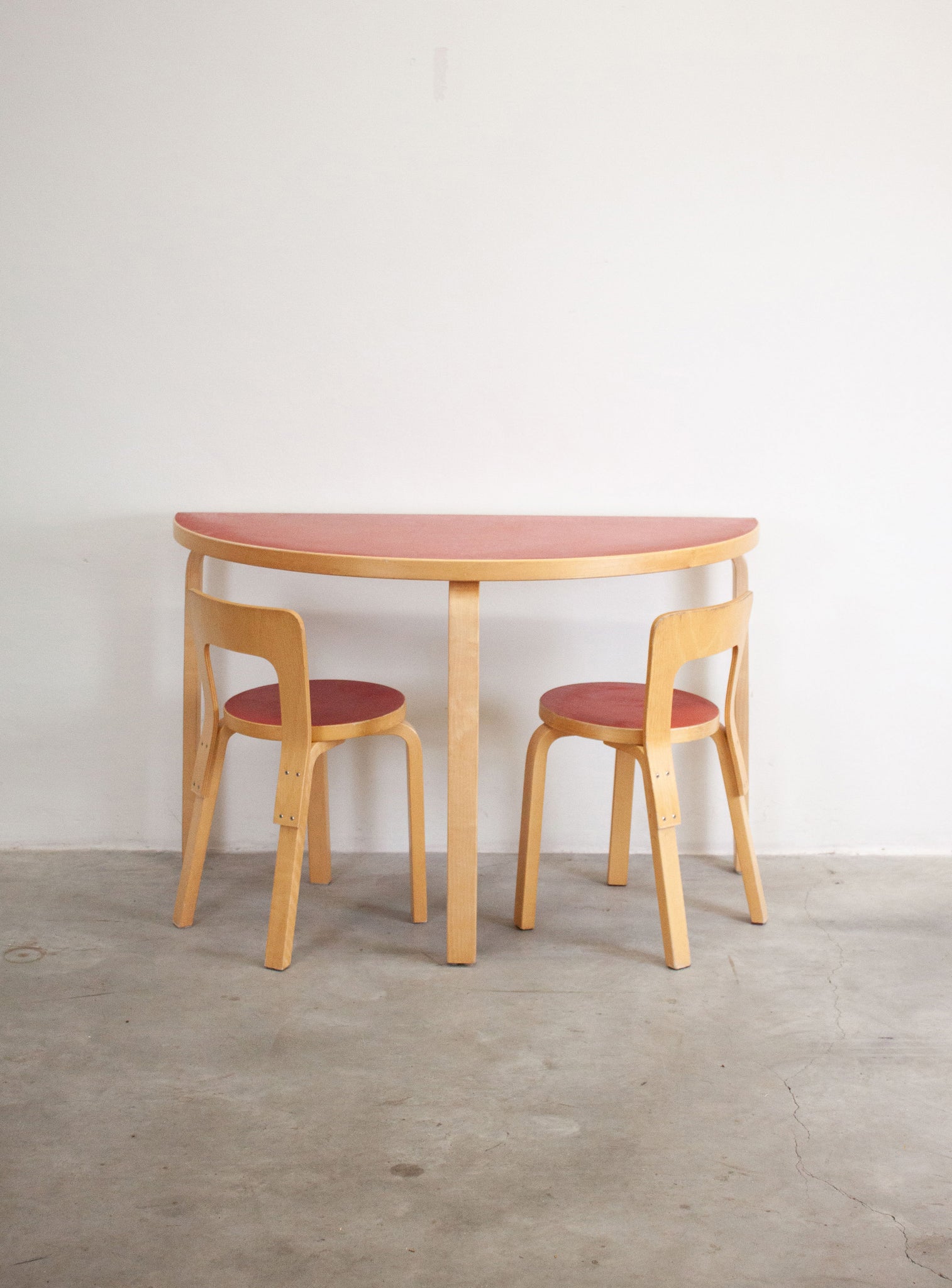 Artek Model 95 Half Round Dining Table by Alvar Aalto (Red)