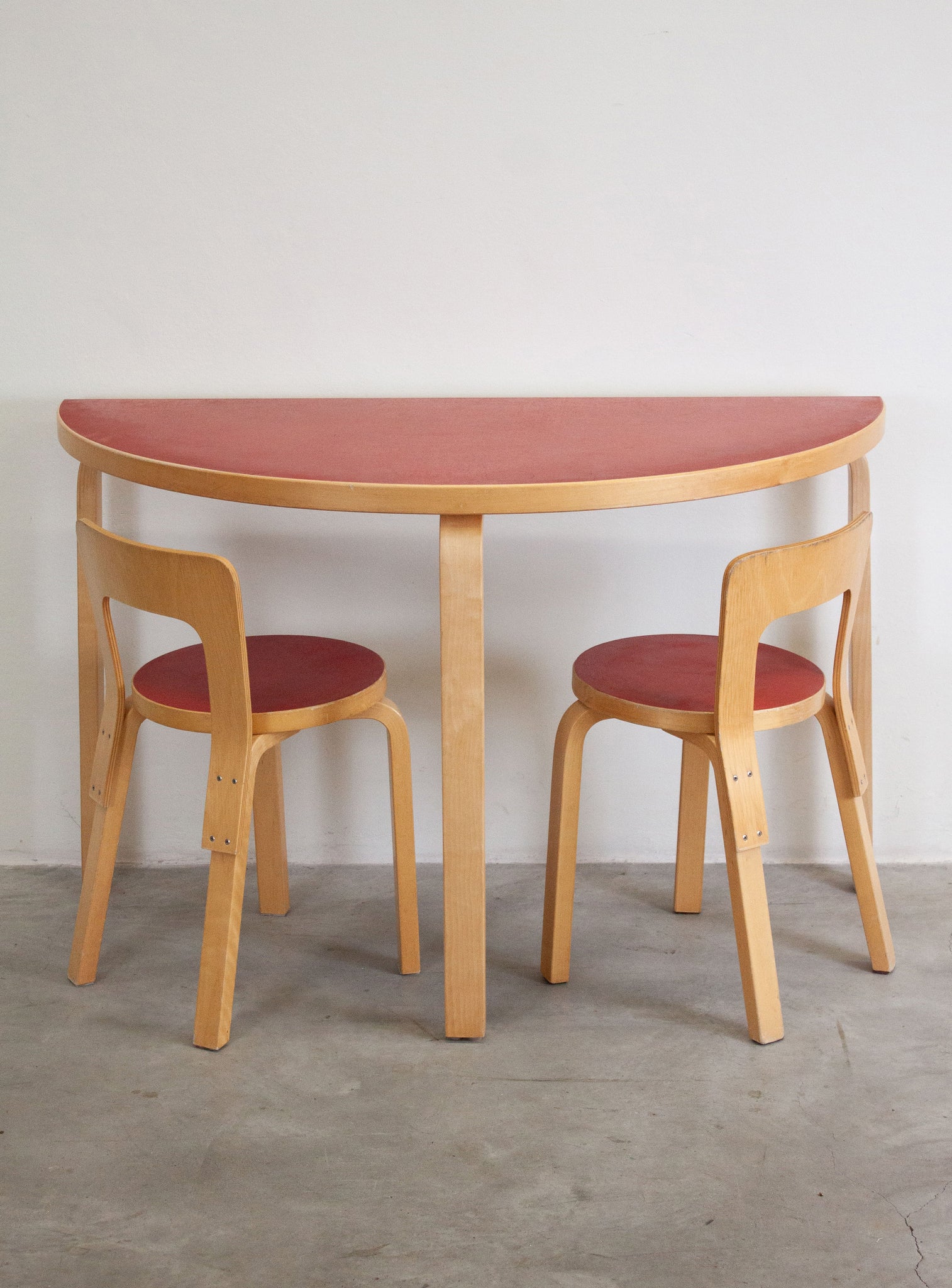 Artek Model 95 Half Round Dining Table by Alvar Aalto (Red)