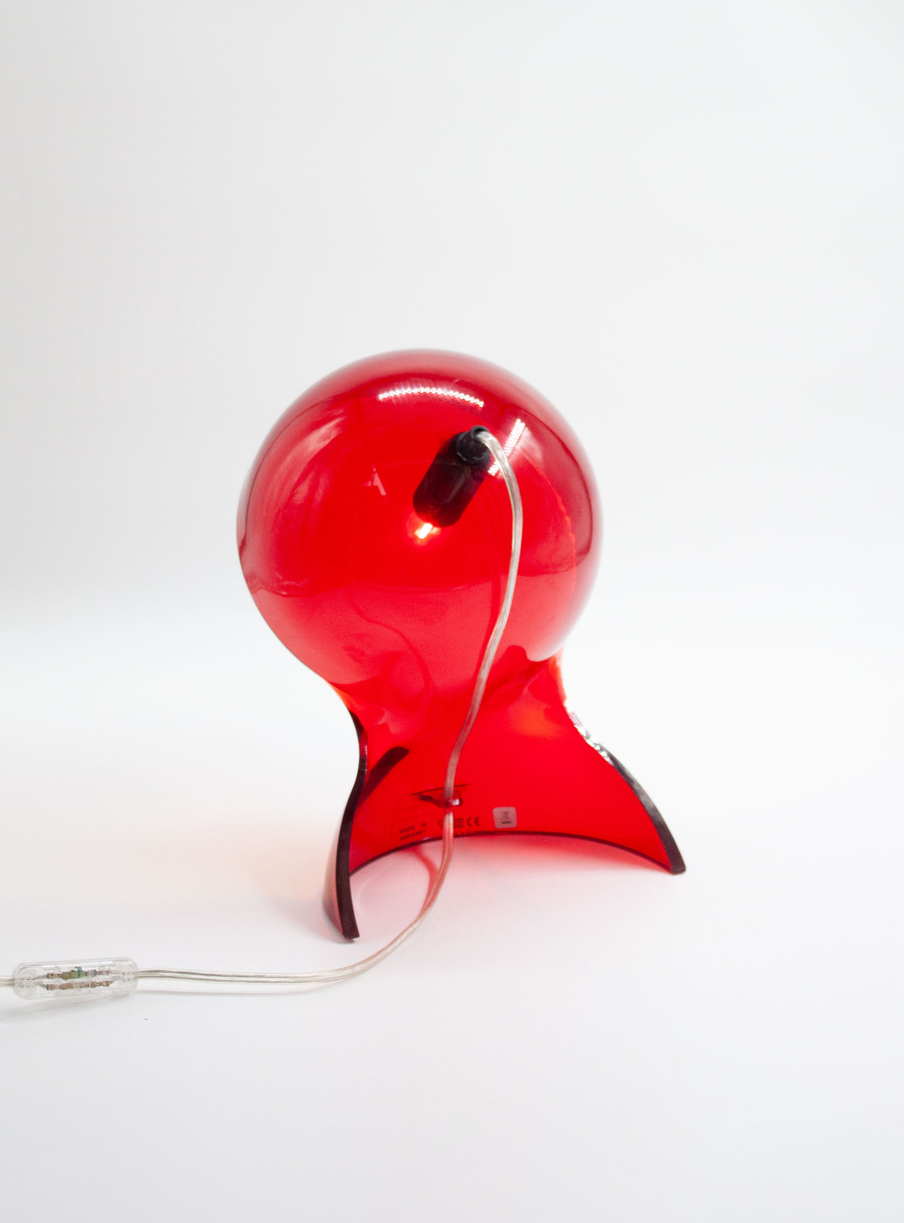 Artemide Dalù Desk Lamp by Vico Magistretti (Translucent Red