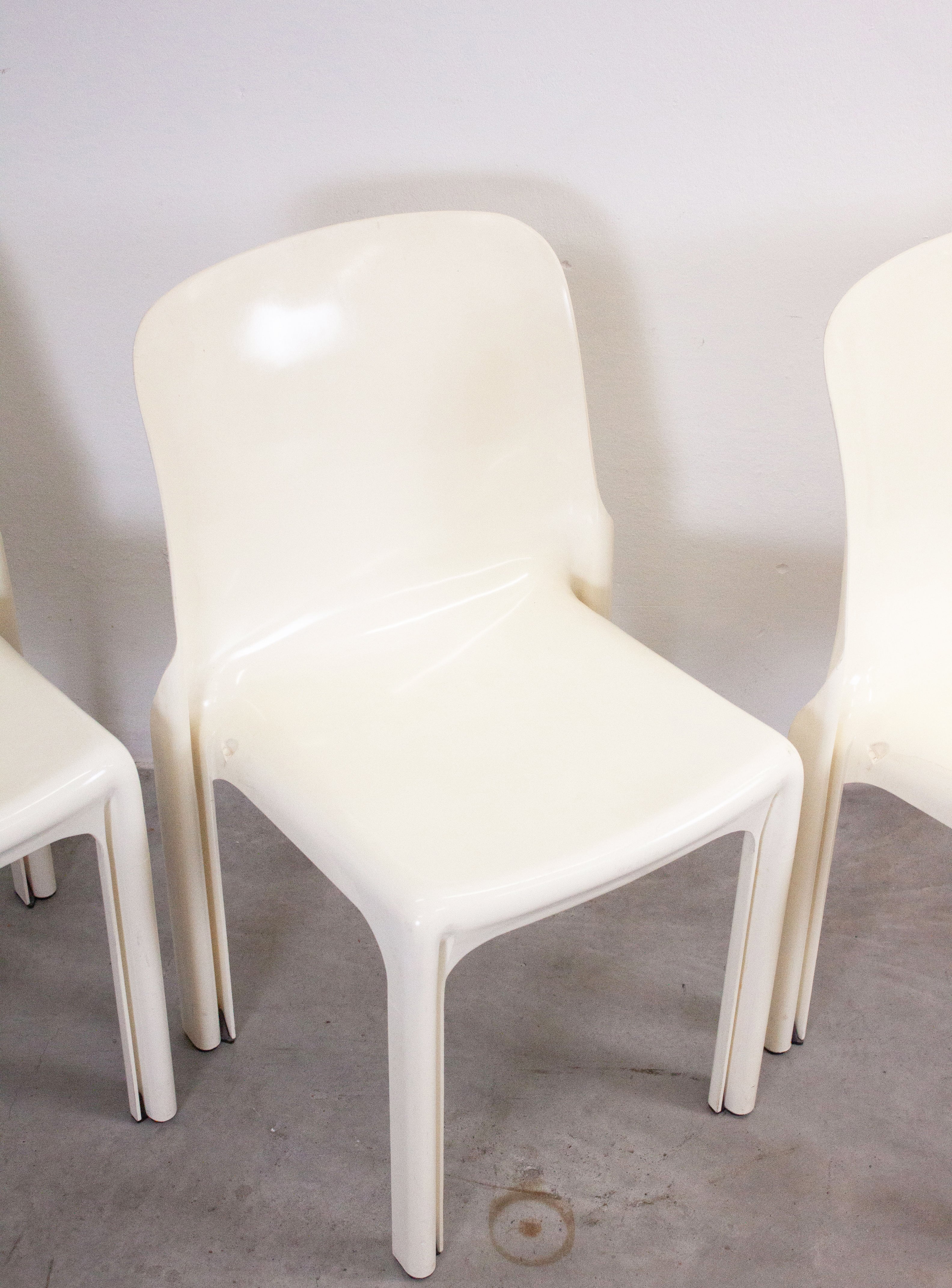 オリジナルヴィンテージ Artemide Selene Artemide Selene Dining Chair by Vico Magistretti (White