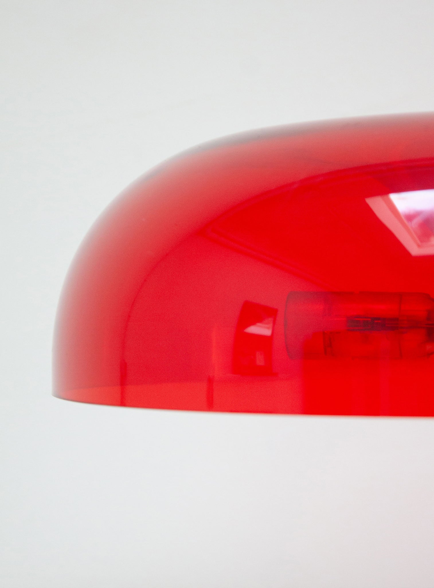 Artemide Nessino Desk Lamp by Giancarlo Mattioli (Translucent Red)
