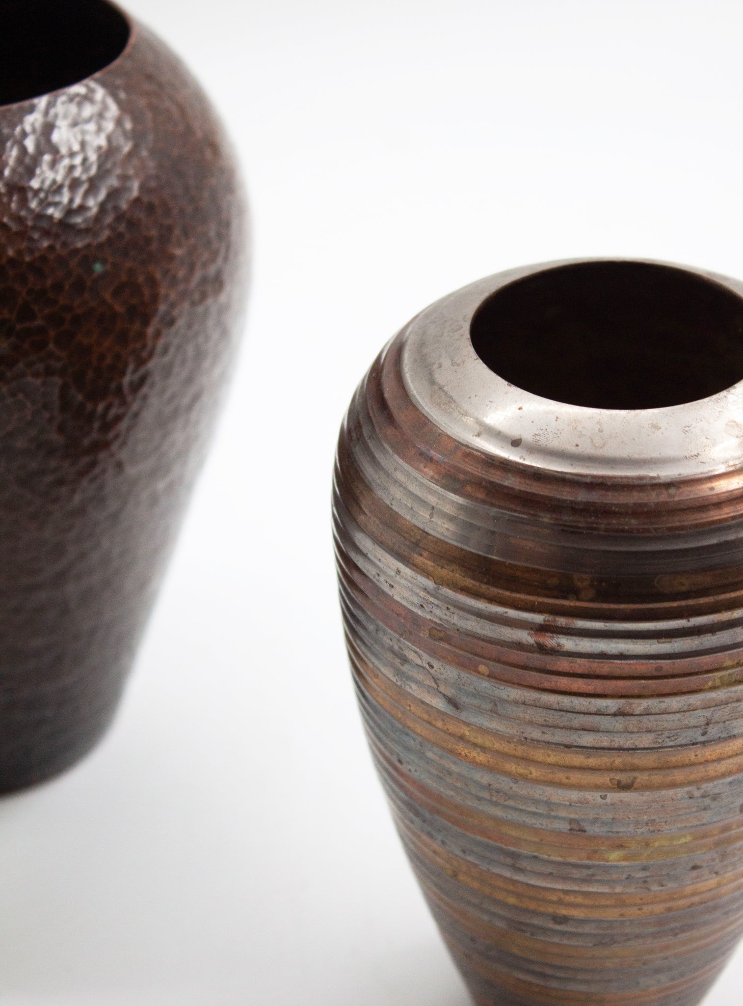 Vintage Striped Brass Vase