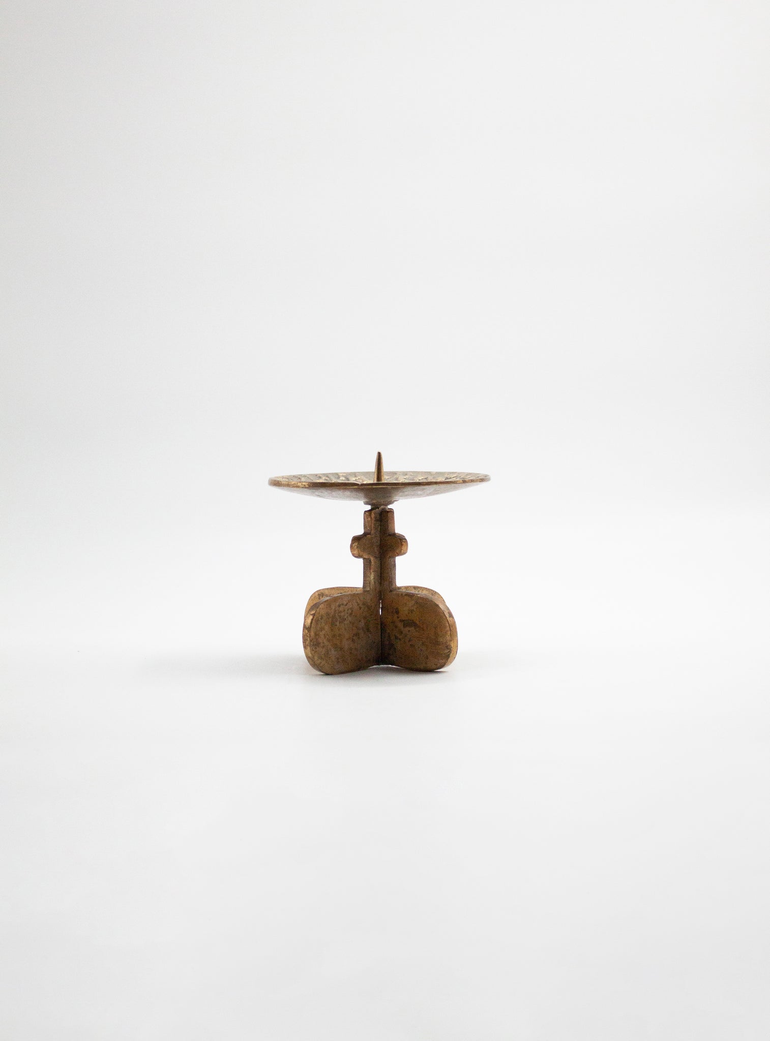 Brutalist Brass Candle Holder in style of Giuseppe Gallo