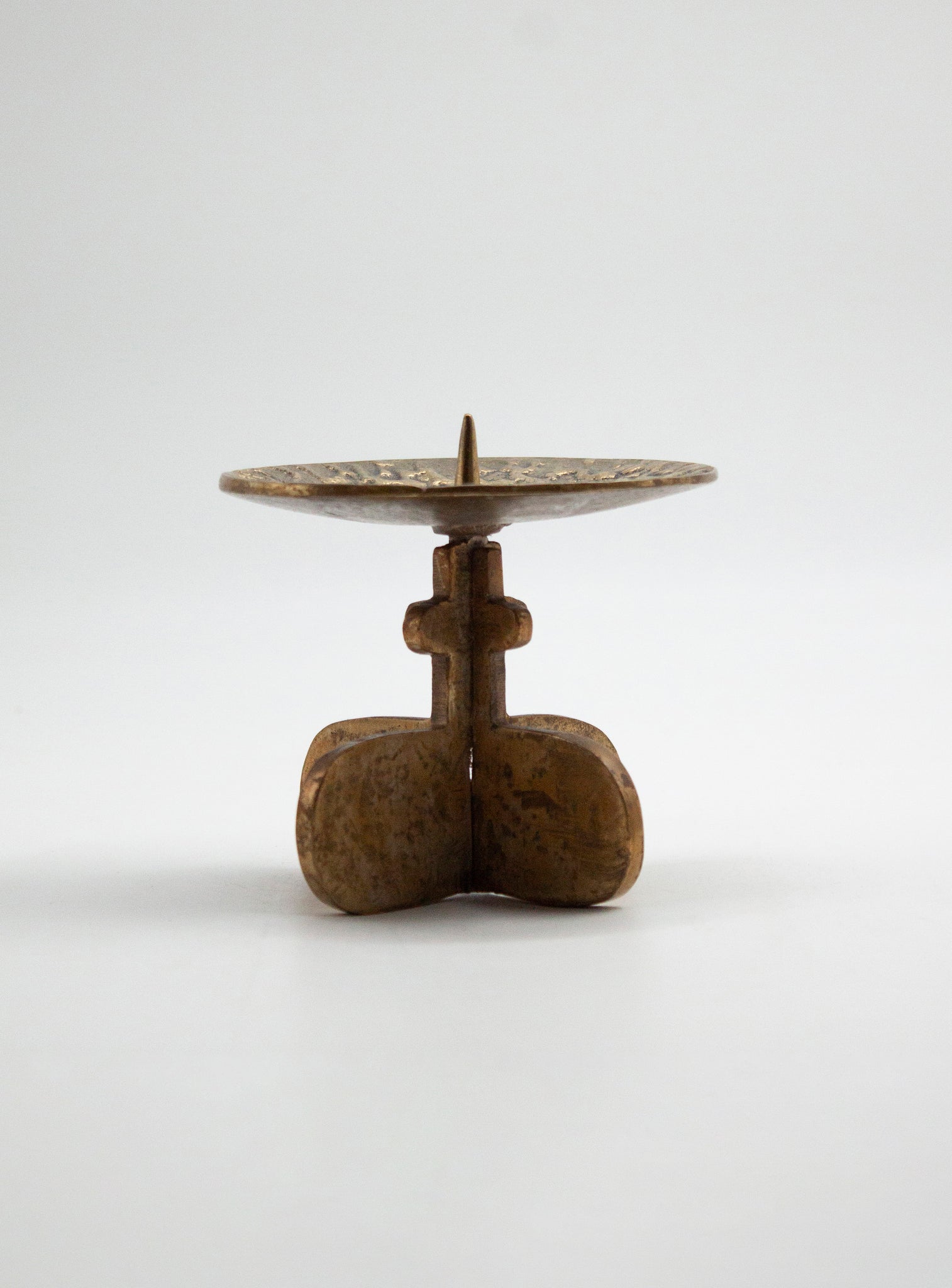 Brutalist Brass Candle Holder in style of Giuseppe Gallo