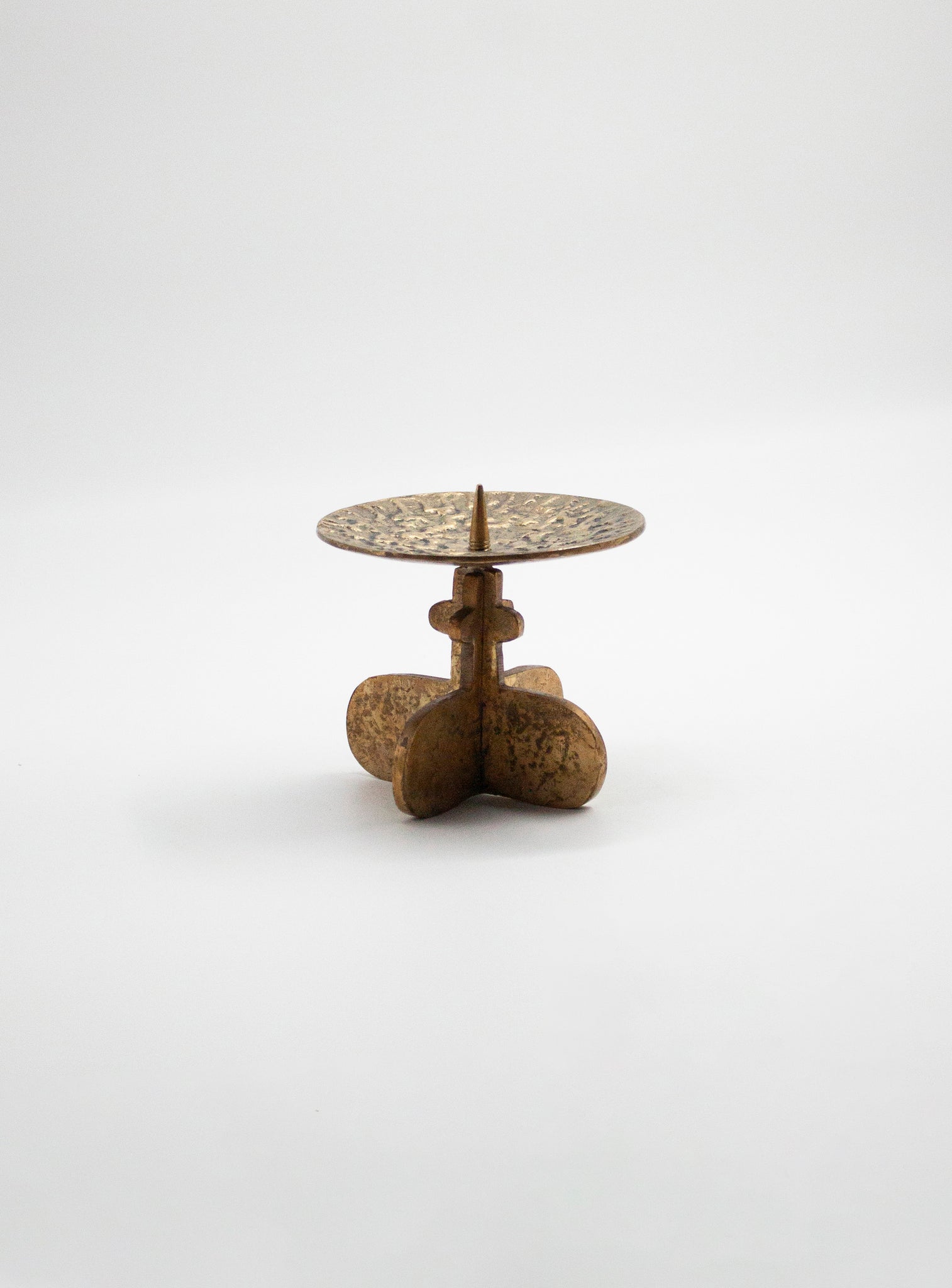 Brutalist Brass Candle Holder in style of Giuseppe Gallo