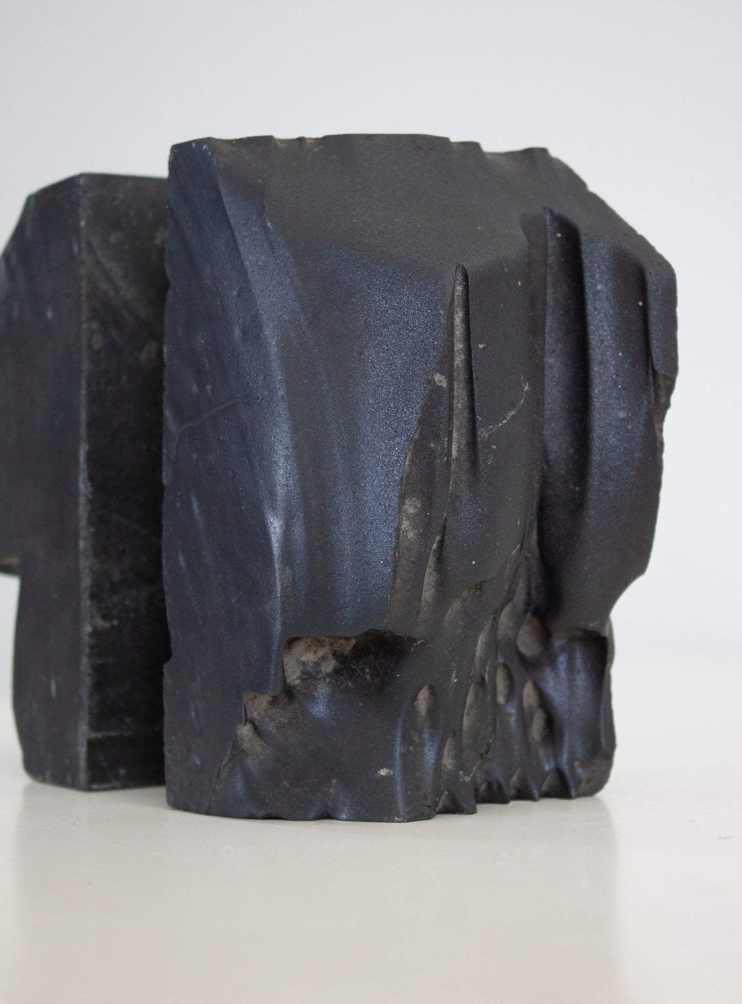 Brutalist Heavy Black Stone Bookends