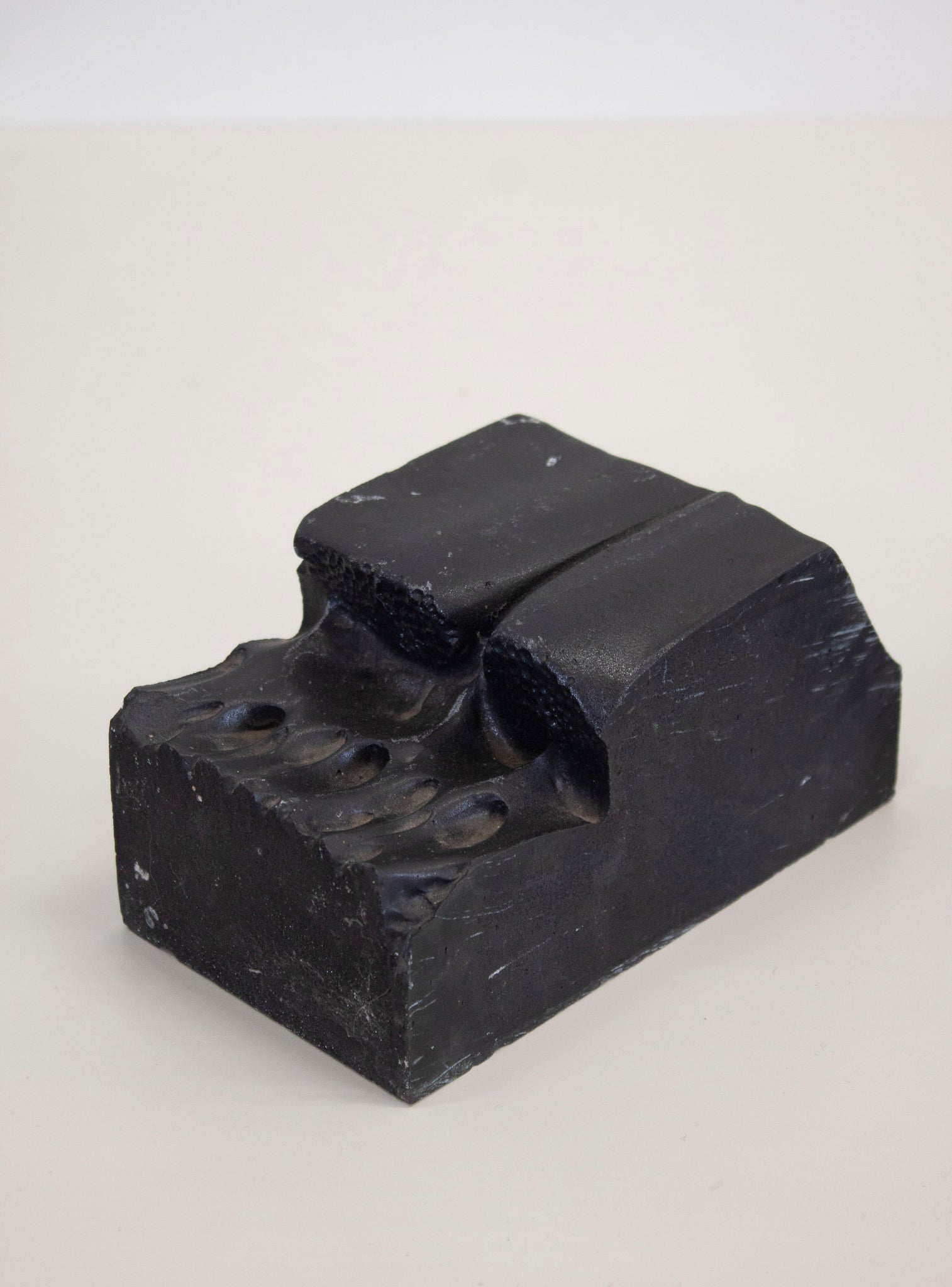 Brutalist Heavy Black Stone Bookends