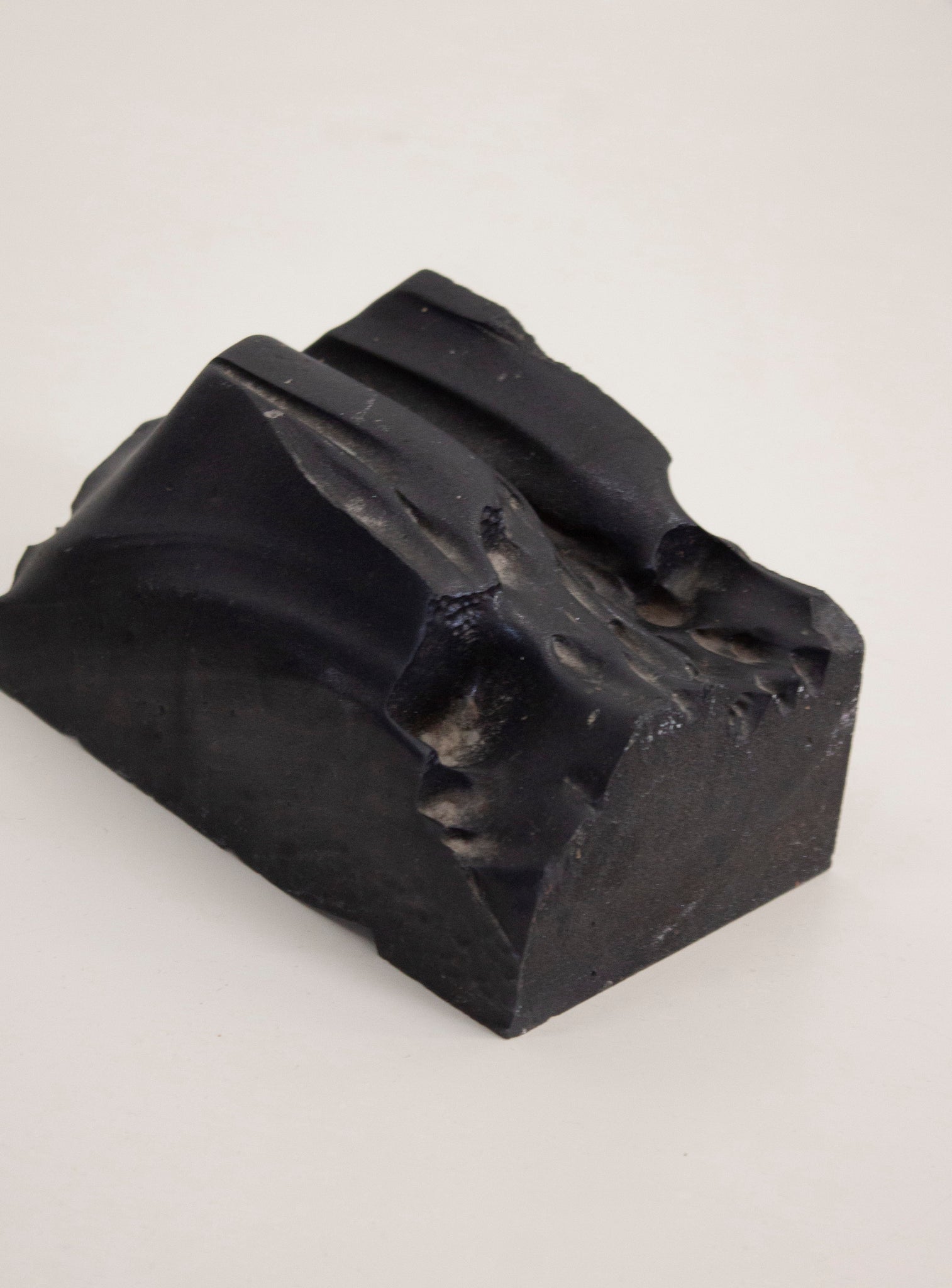 Brutalist Heavy Black Stone Bookends