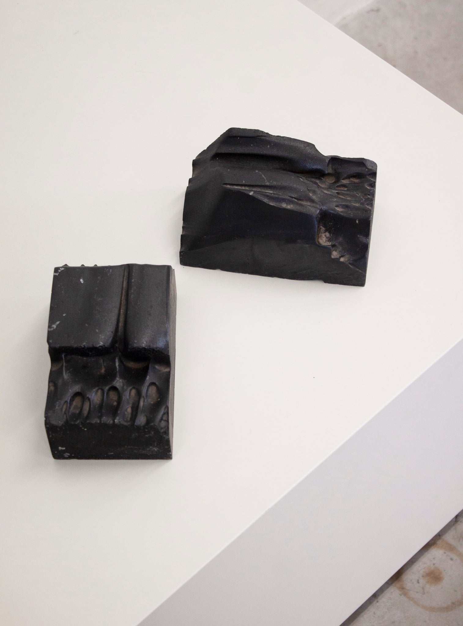 Brutalist Heavy Black Stone Bookends