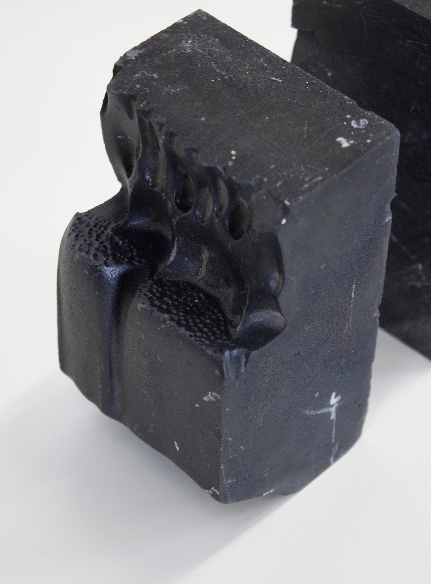 Brutalist Heavy Black Stone Bookends