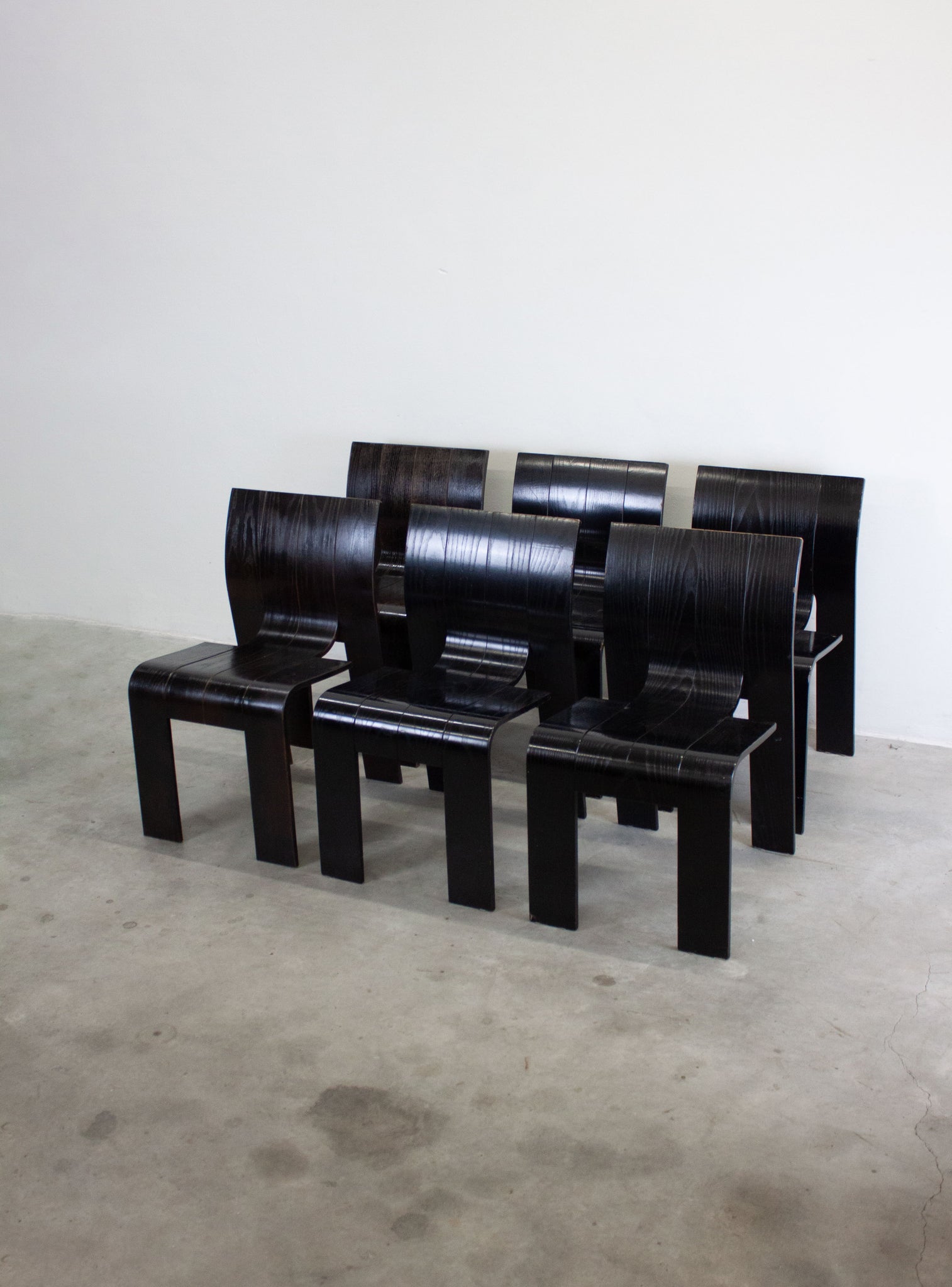 Castelijn Strip Chairs by Gijs Bakker (Black)